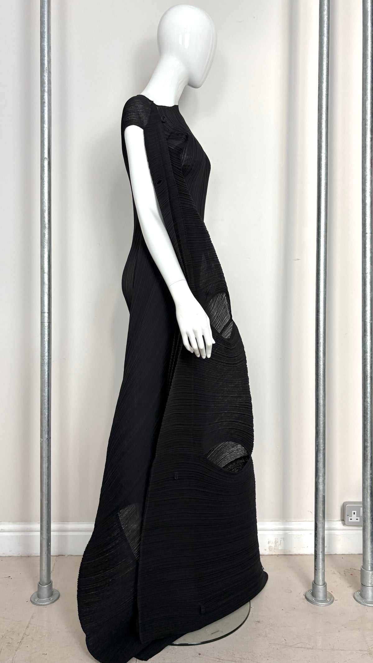 Issey Miyake pleated column wrap dress