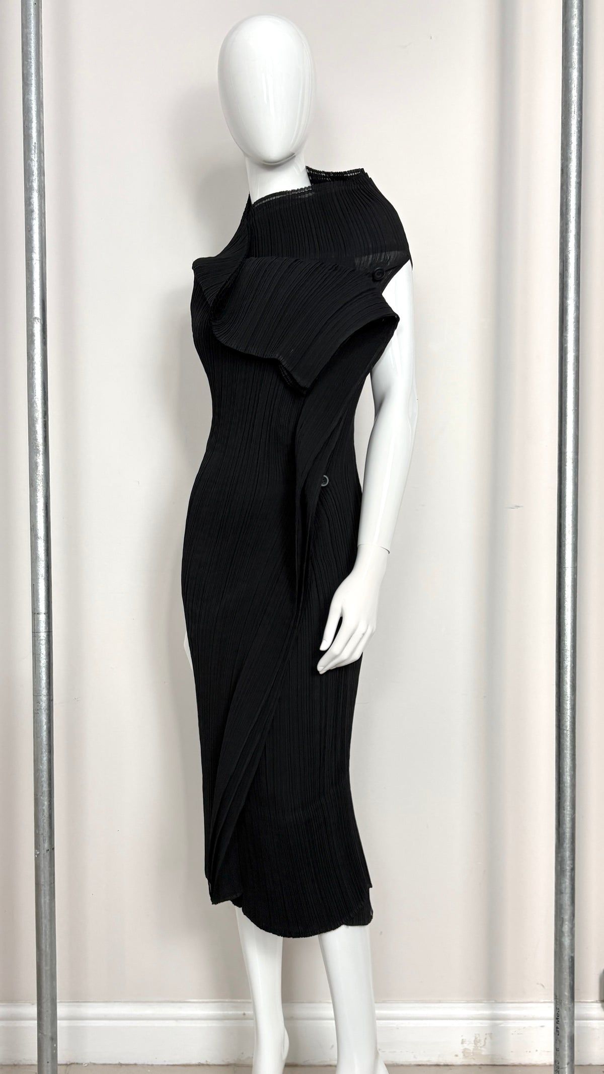Issey Miyake pleated column wrap dress