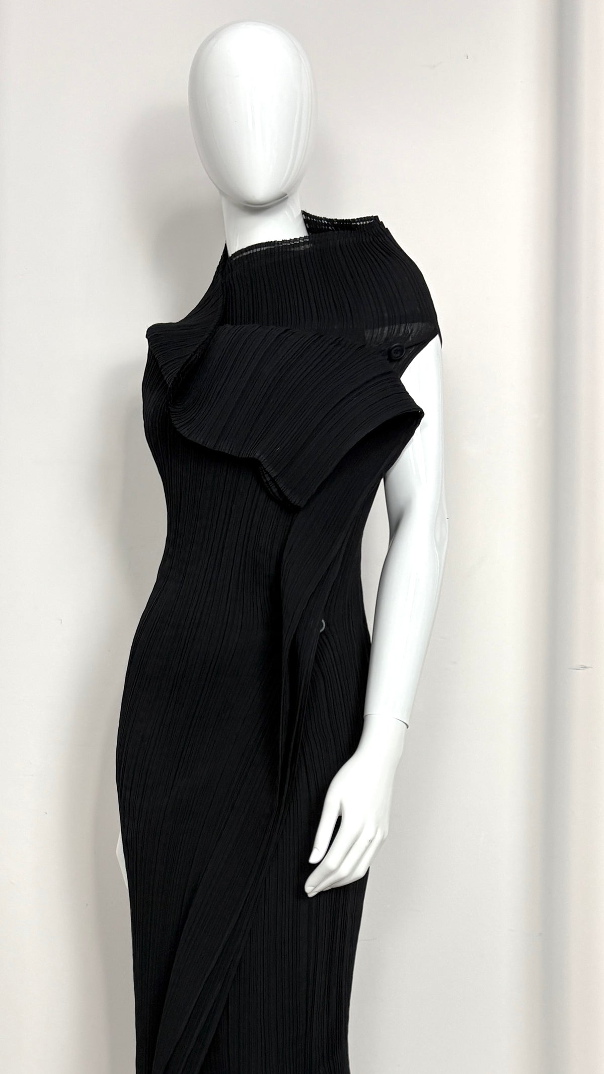 Issey Miyake pleated column wrap dress