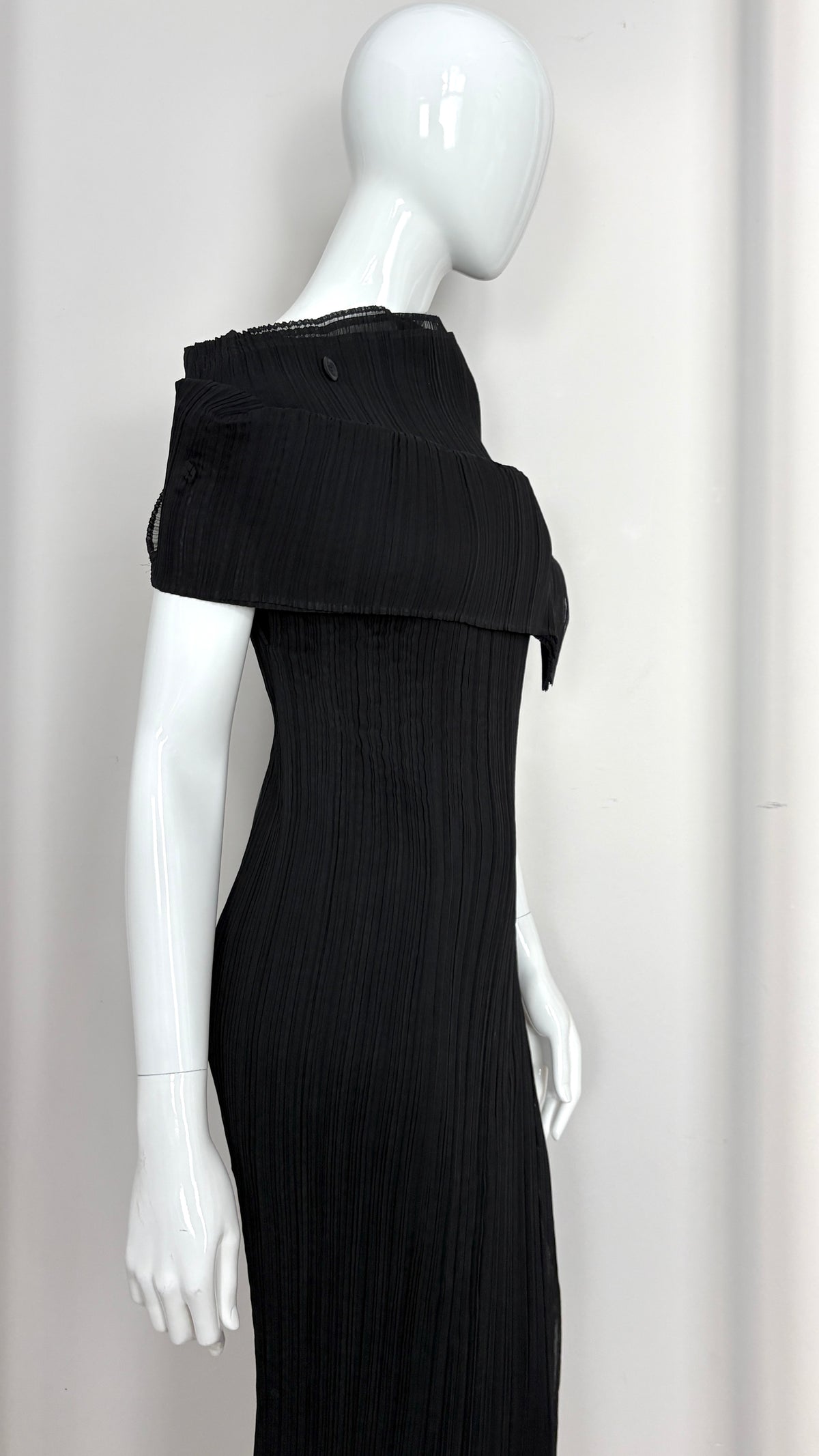 Issey Miyake pleated column wrap dress