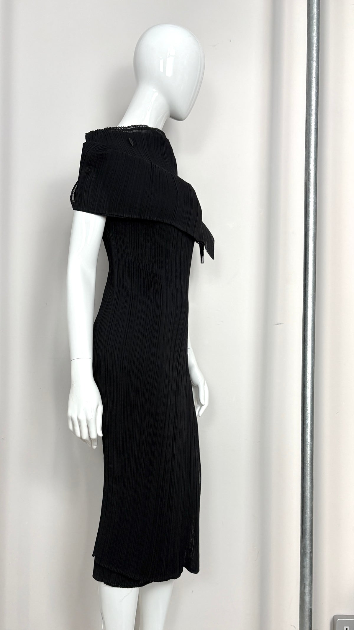 Issey Miyake pleated column wrap dress
