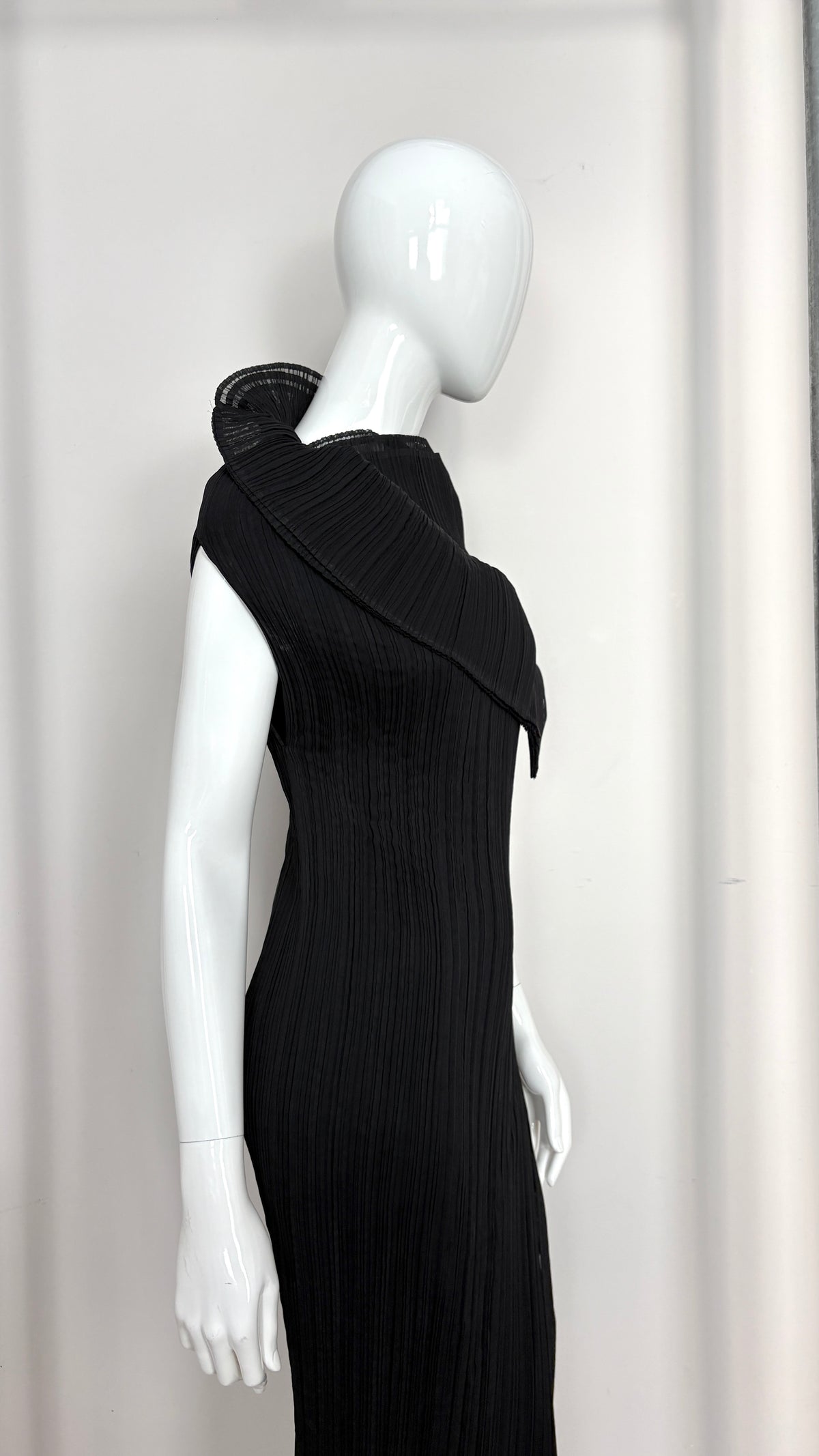 Issey Miyake pleated column wrap dress