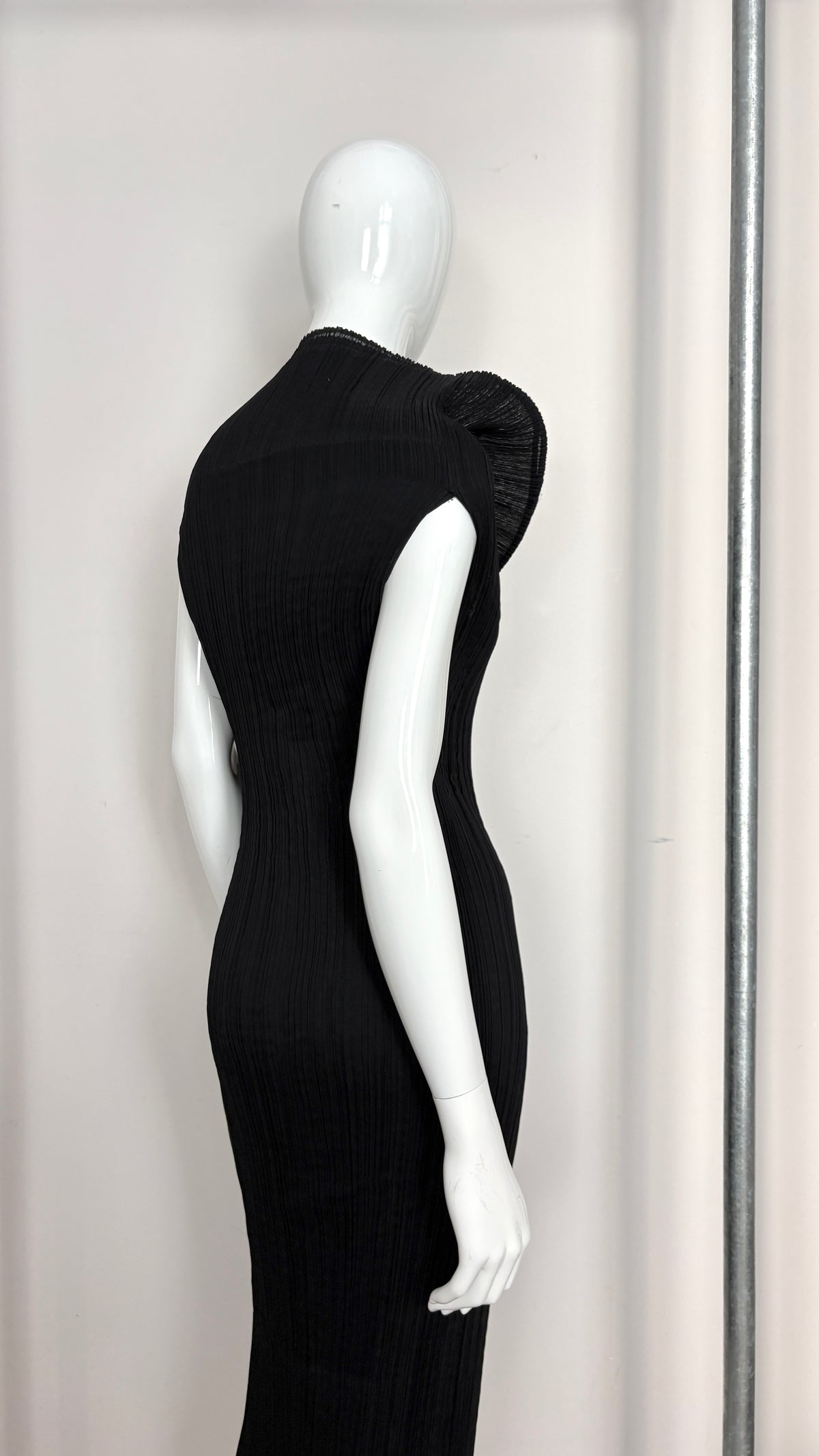 Issey Miyake pleated column wrap dress