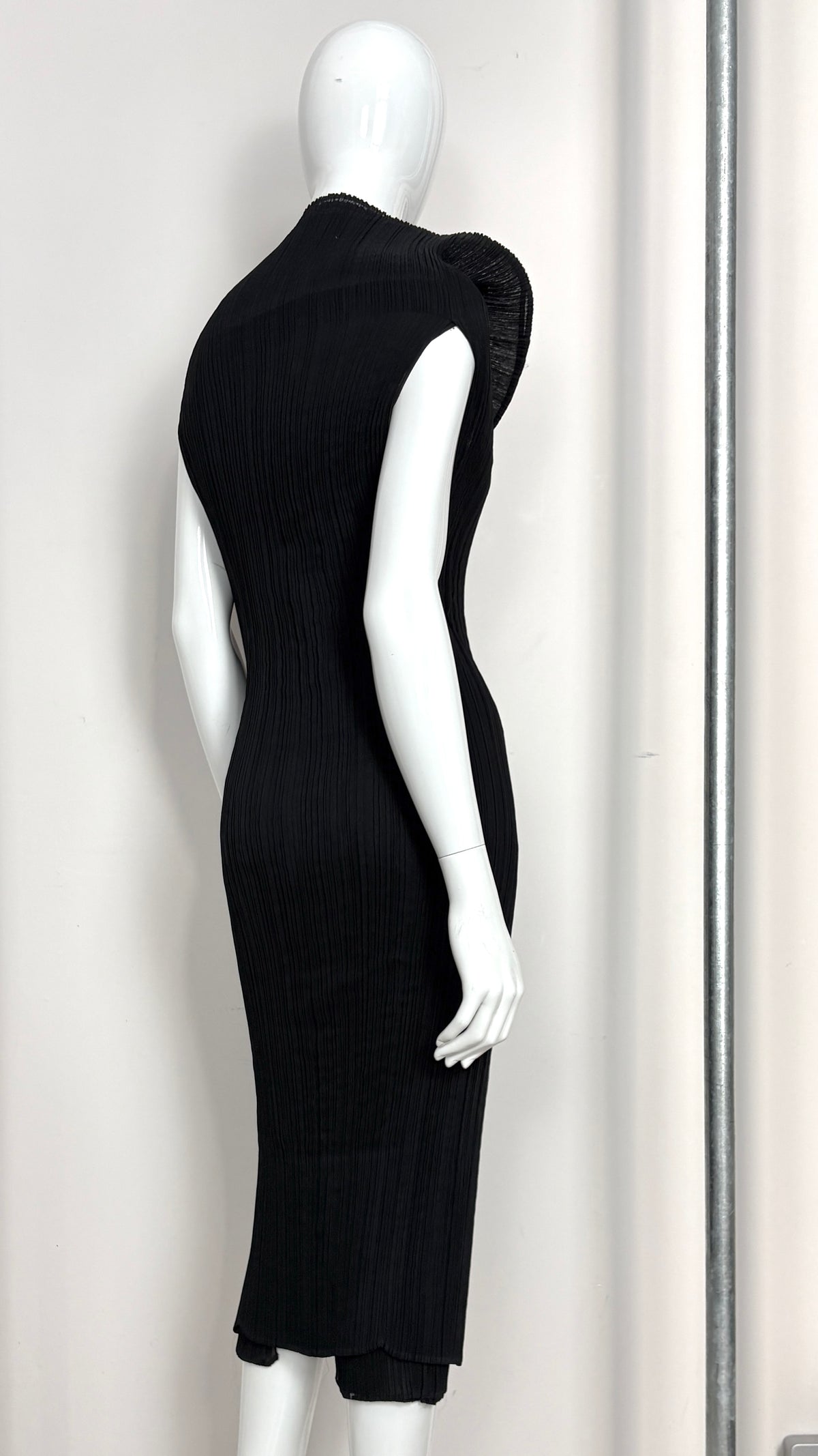Issey Miyake pleated column wrap dress