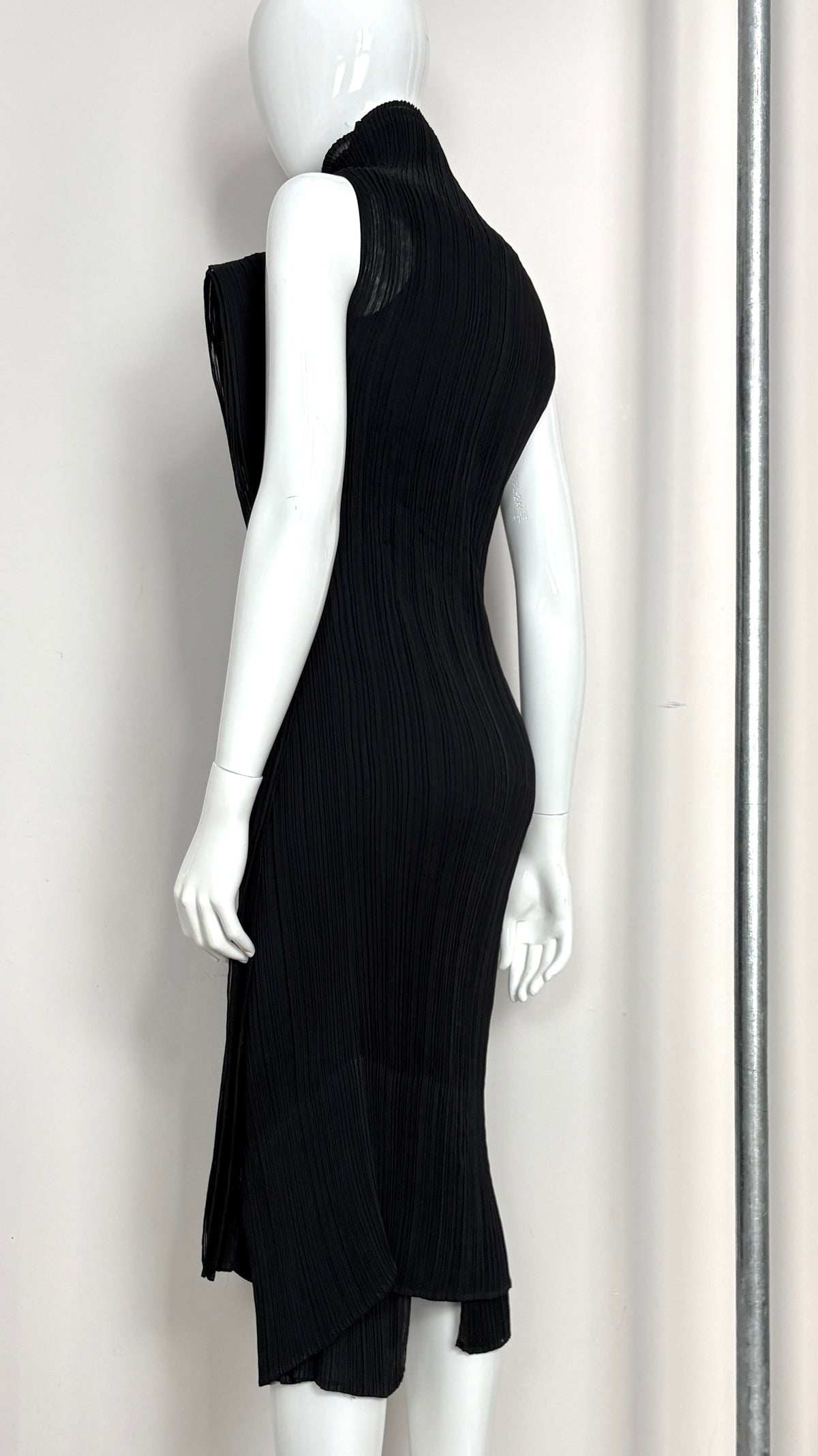 Issey Miyake pleated column wrap dress