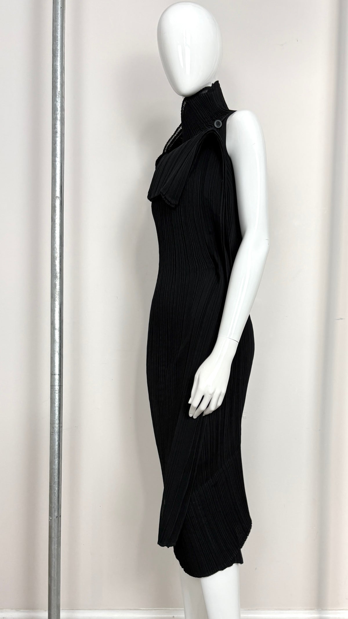 Issey Miyake pleated column wrap dress
