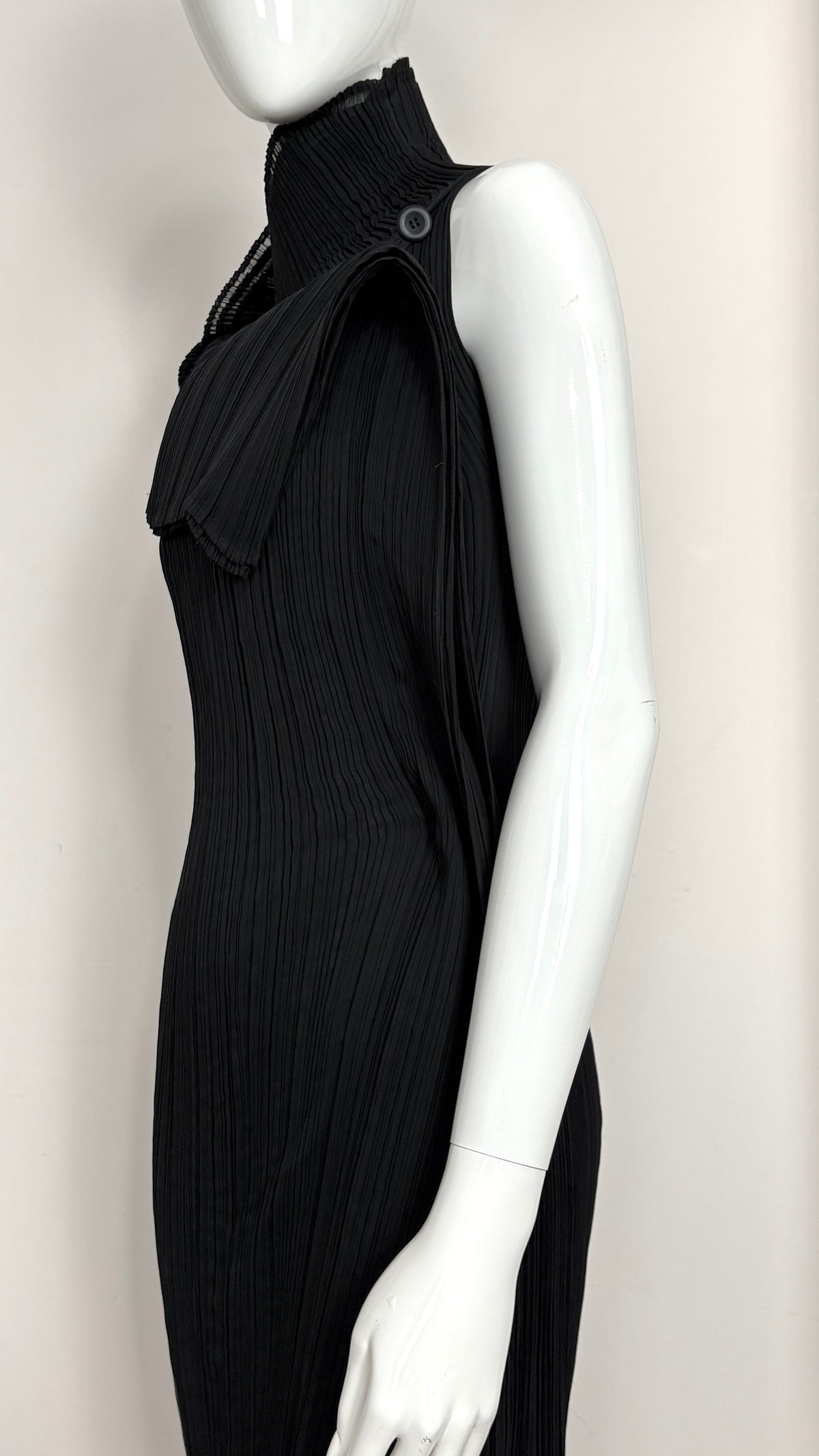 Issey Miyake pleated column wrap dress