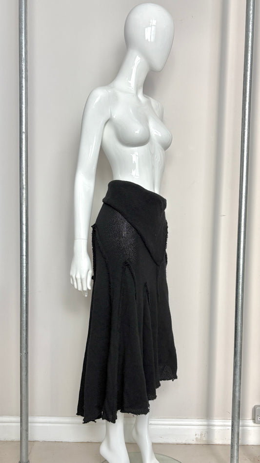 Comme des Garcons A/W 2002 raw edge knit skirt