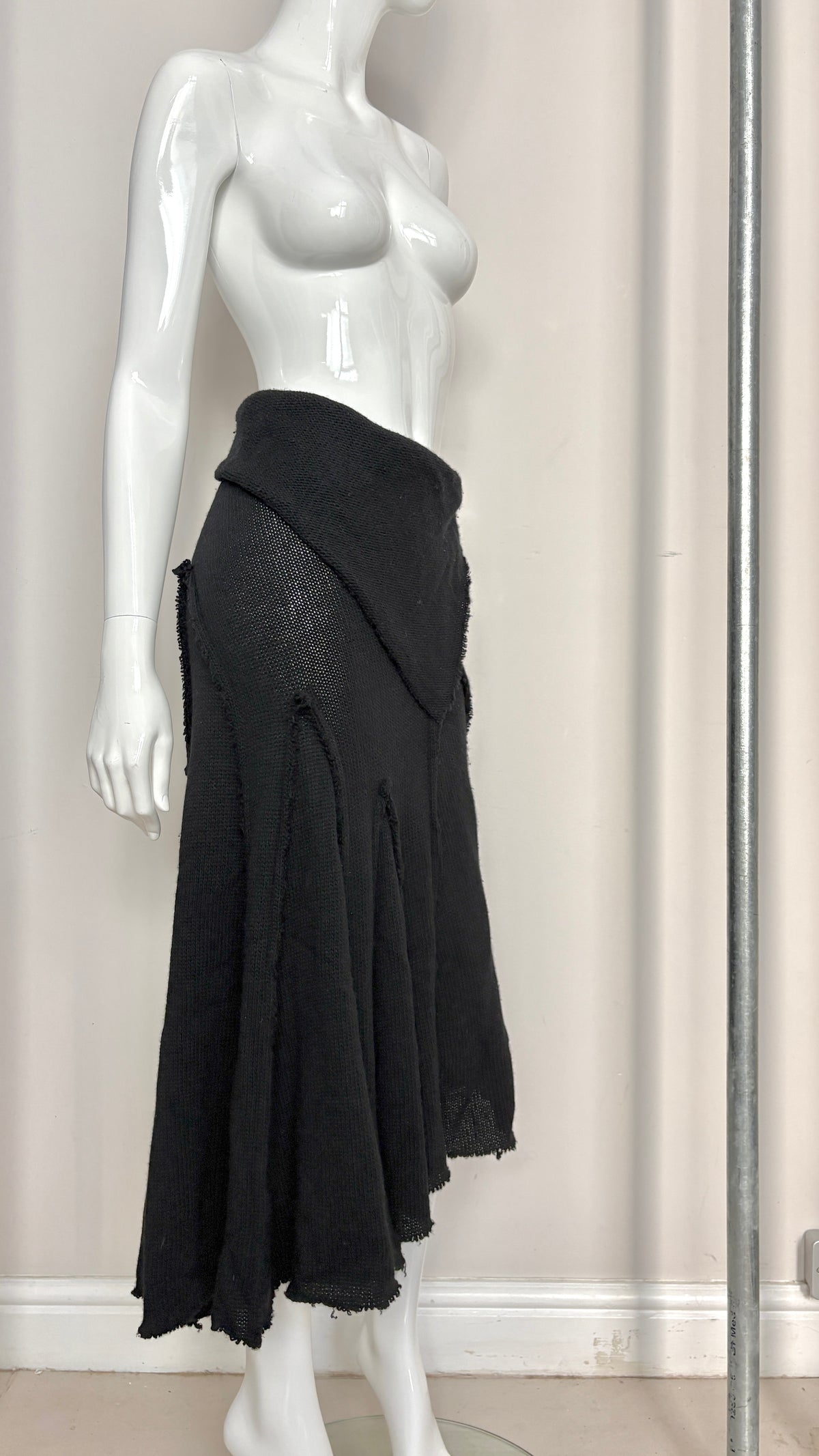 Comme des Garcons A/W 2002 raw edge knit skirt