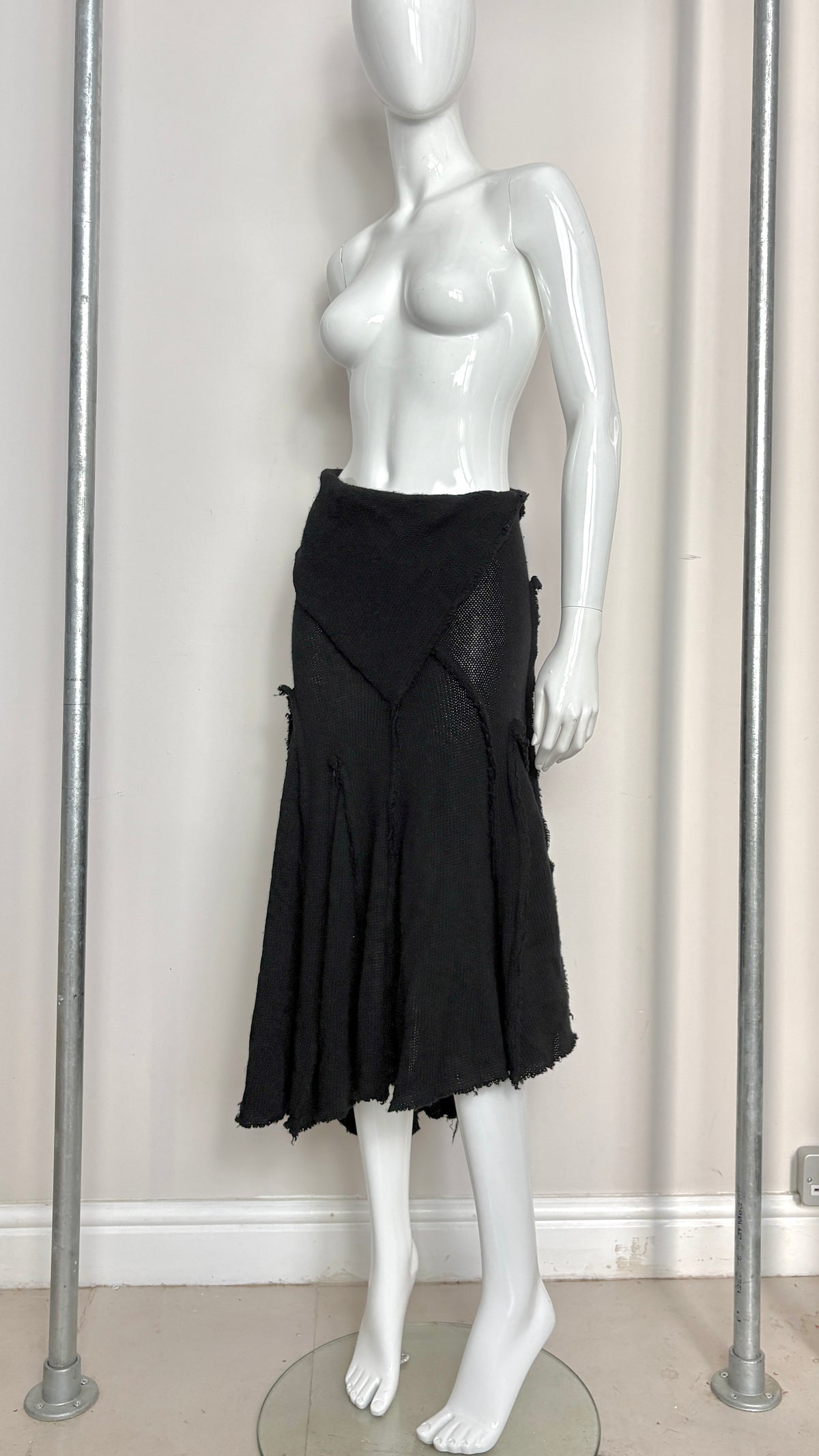 Comme des Garcons A/W 2002 raw edge knit skirt