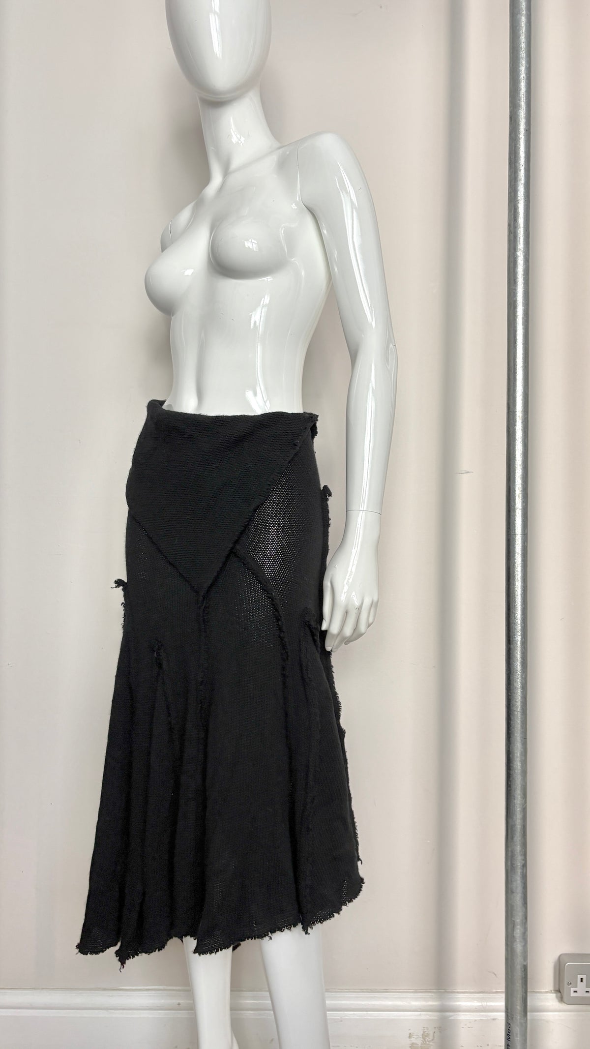 Comme des Garcons A/W 2002 raw edge knit skirt