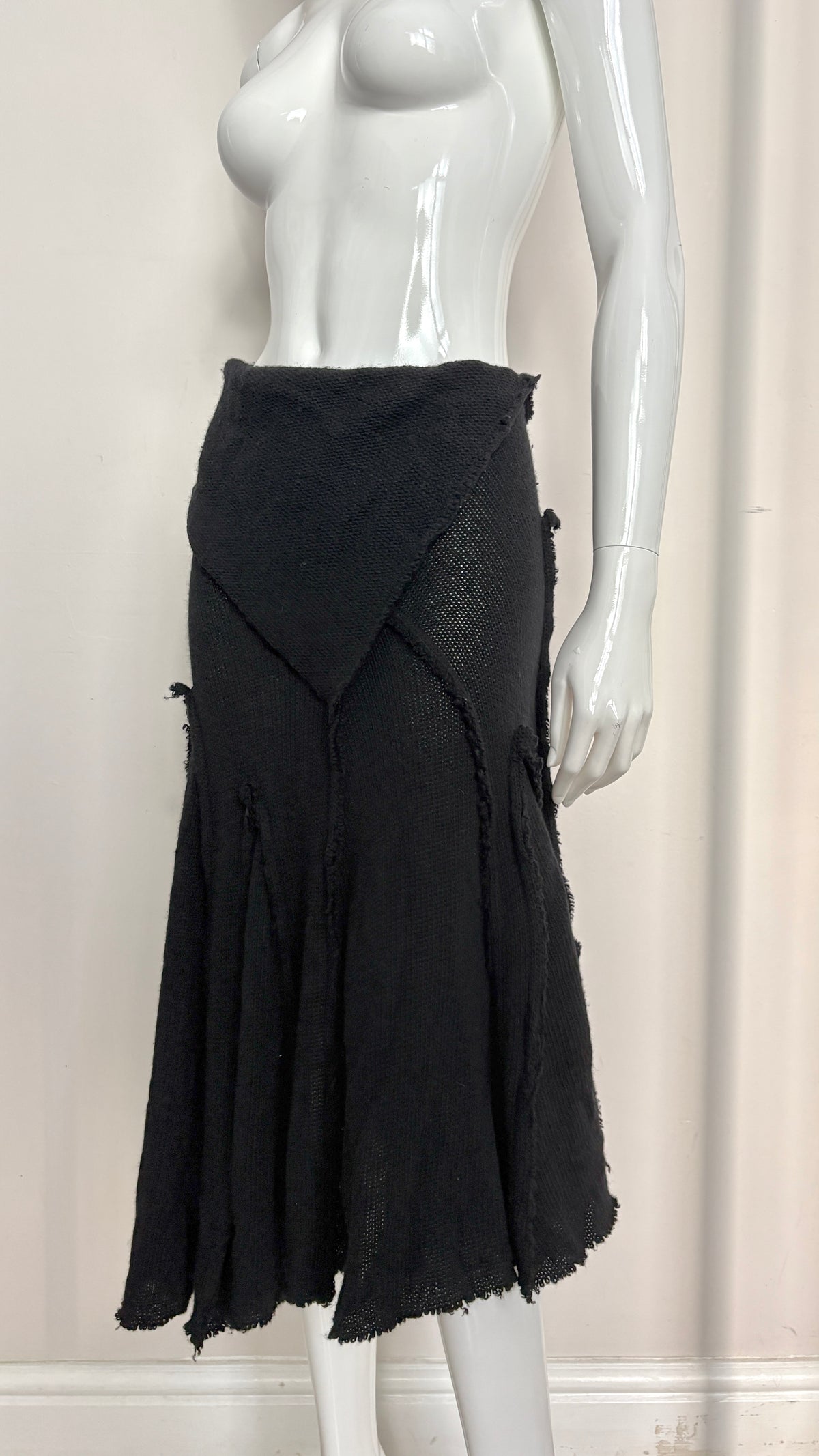 Comme des Garcons A/W 2002 raw edge knit skirt