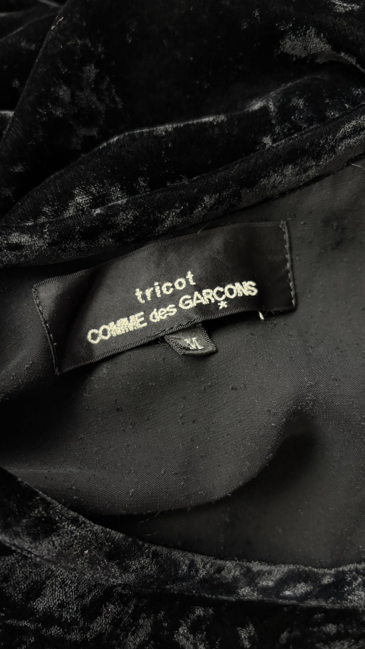 Comme des Garcons tricot crushed velvet dress
