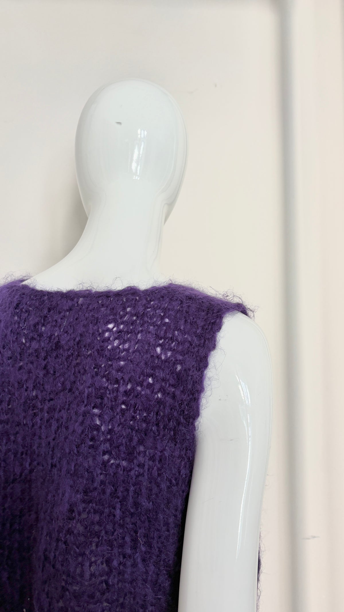 Yohji Yamamoto purple mohair cropped knit vest