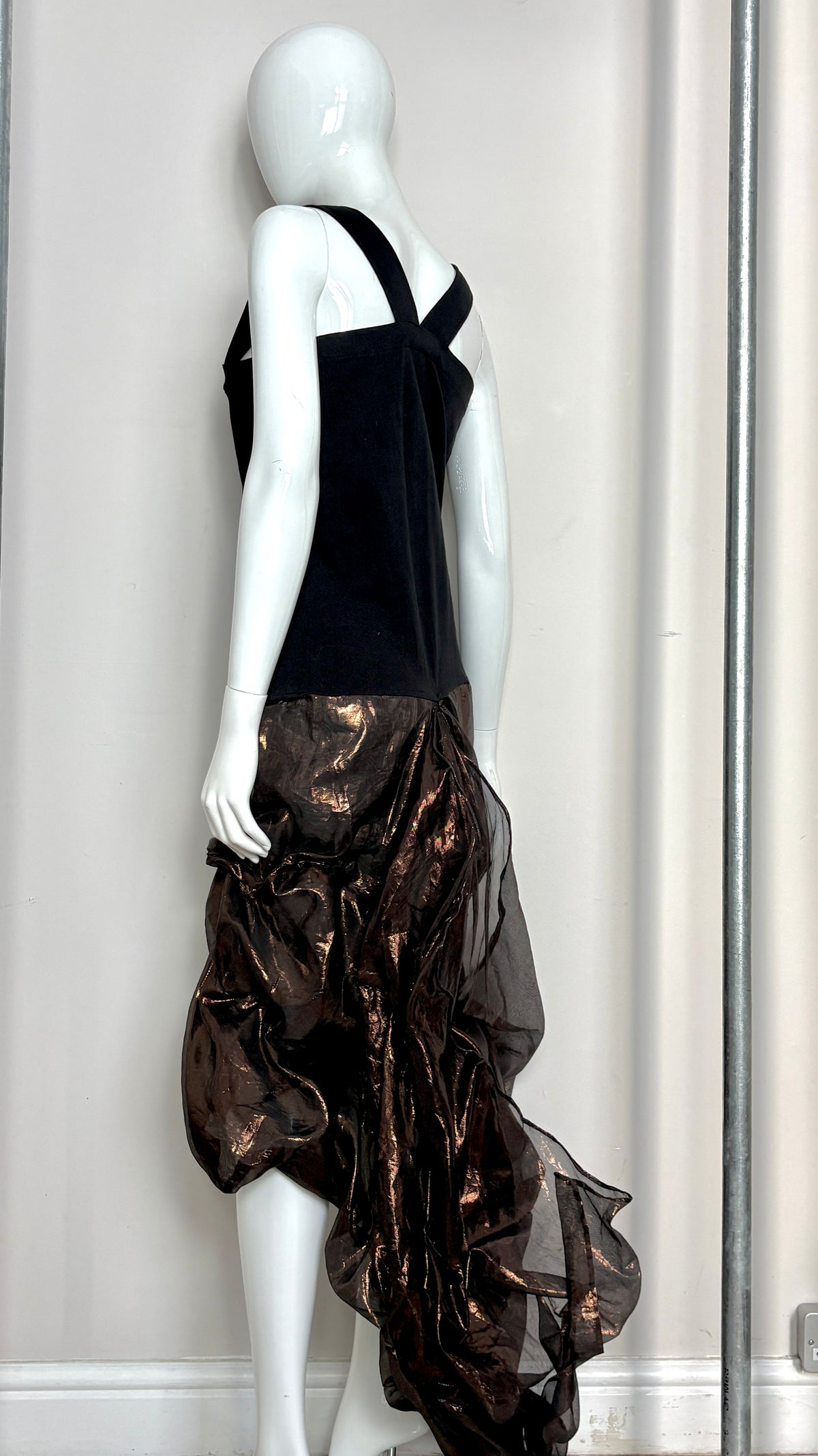 Yohji YamamotoS/S 1987 wired jacket and dress bronze skirt ensemble