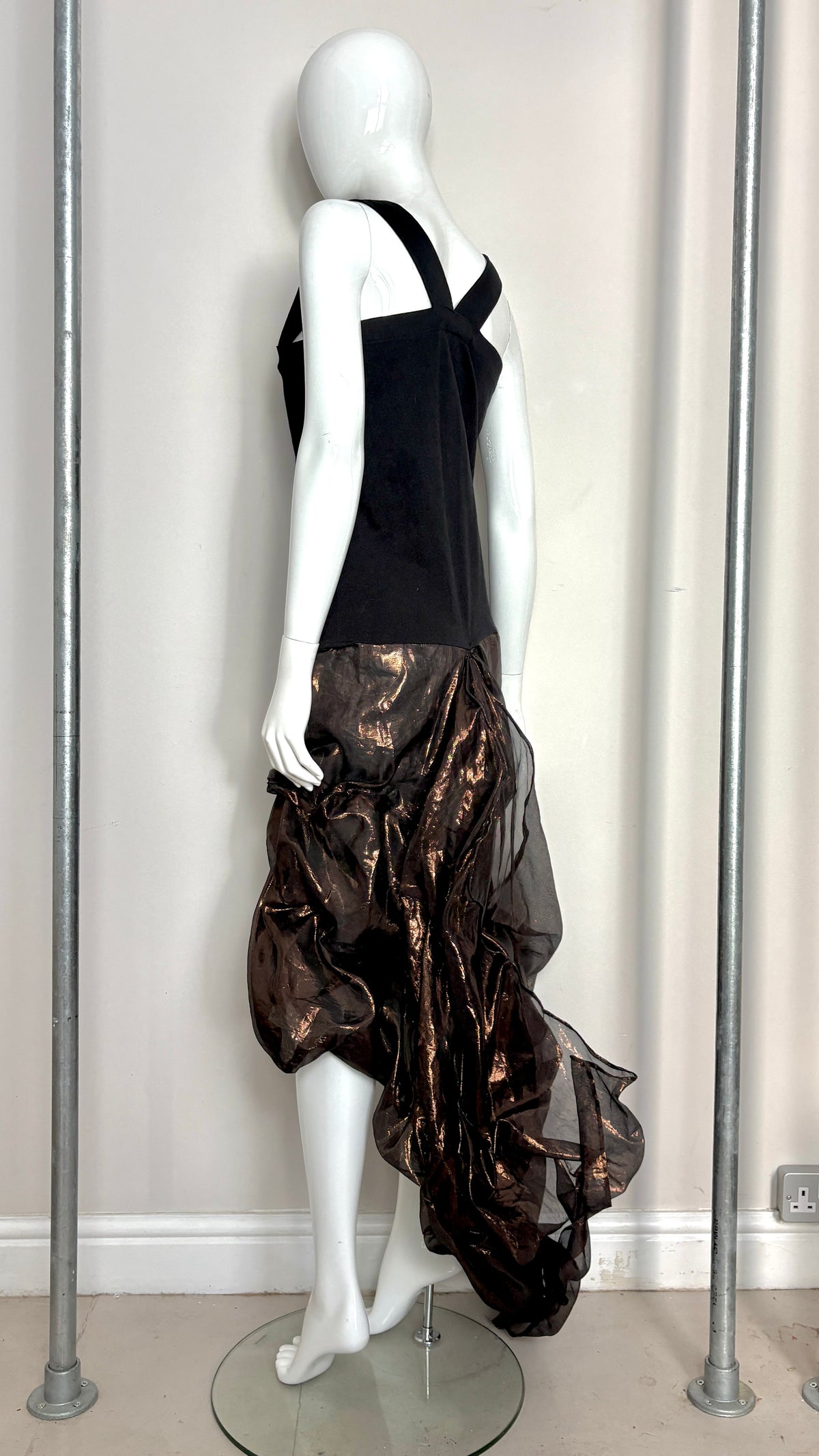 Yohji YamamotoS/S 1987 wired jacket and dress bronze skirt ensemble