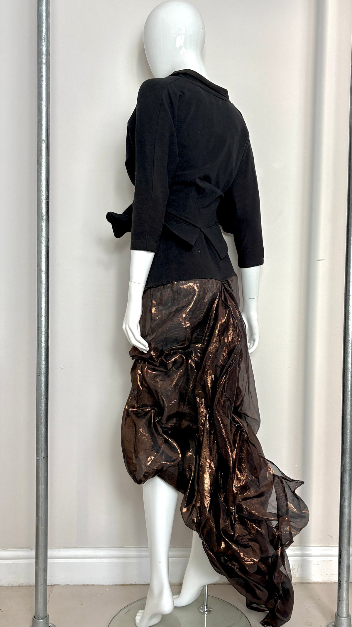 Yohji YamamotoS/S 1987 wired jacket and dress bronze skirt ensemble