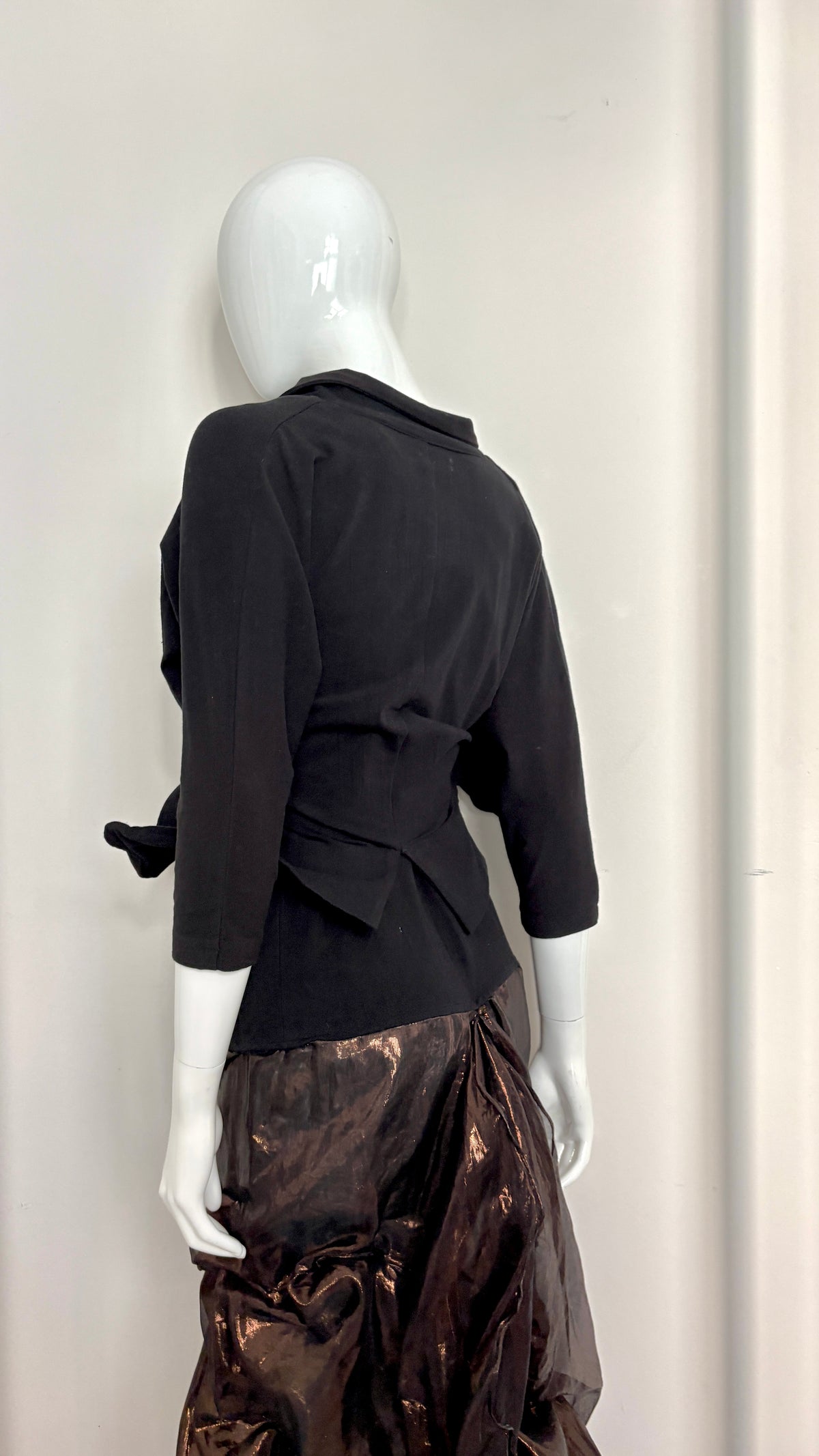 Yohji YamamotoS/S 1987 wired jacket and dress bronze skirt ensemble