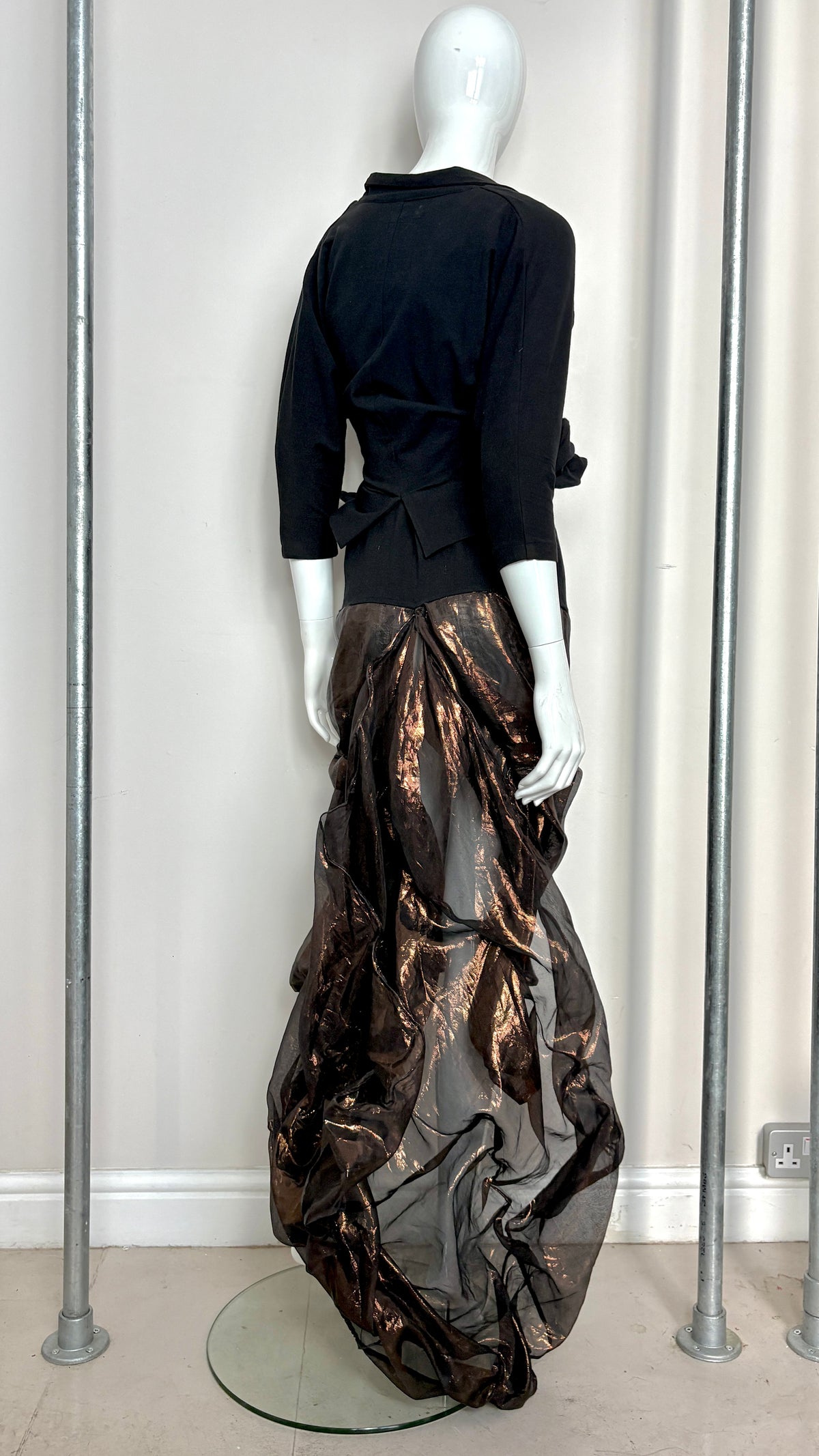 Yohji YamamotoS/S 1987 wired jacket and dress bronze skirt ensemble