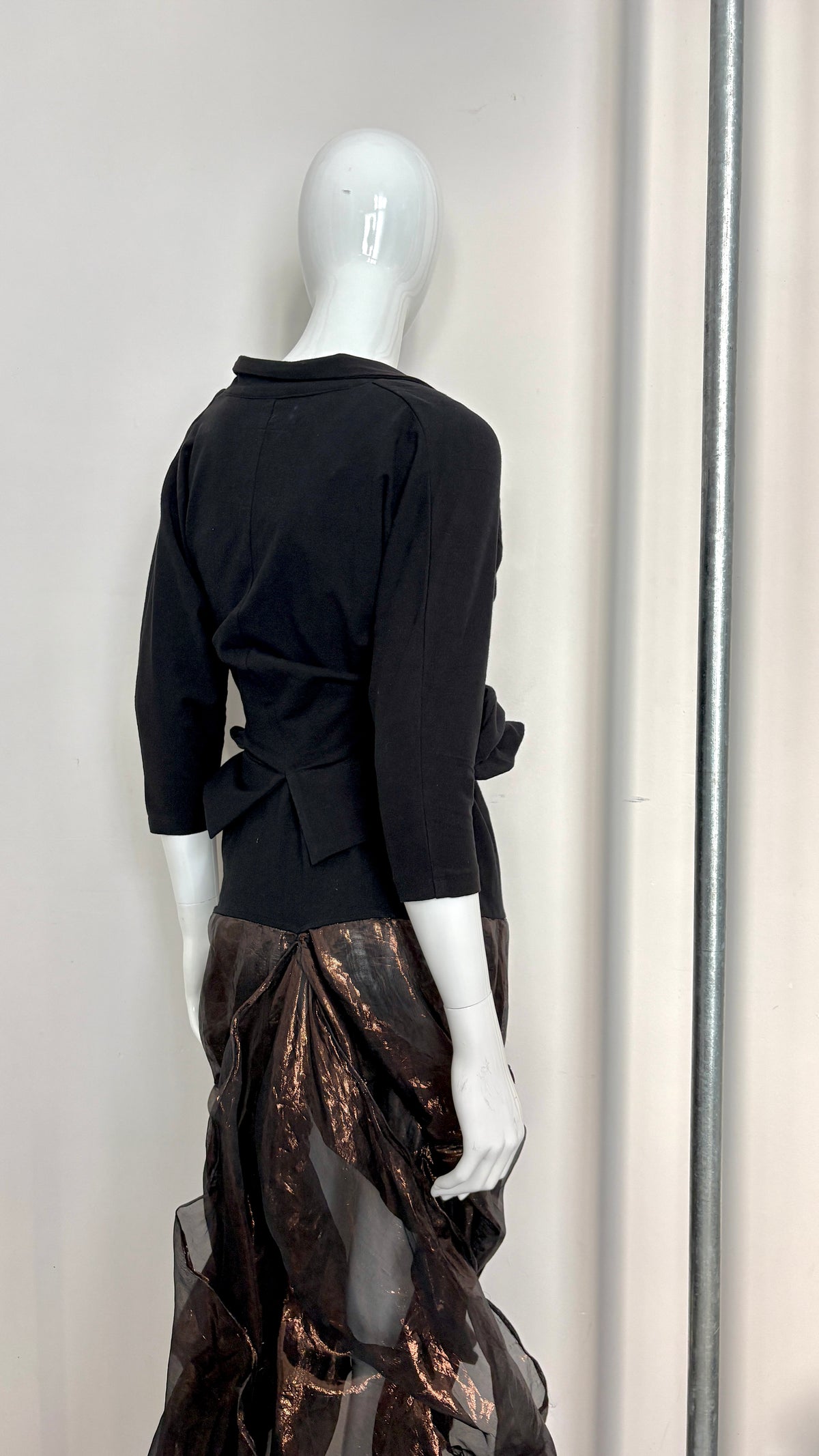 Yohji YamamotoS/S 1987 wired jacket and dress bronze skirt ensemble