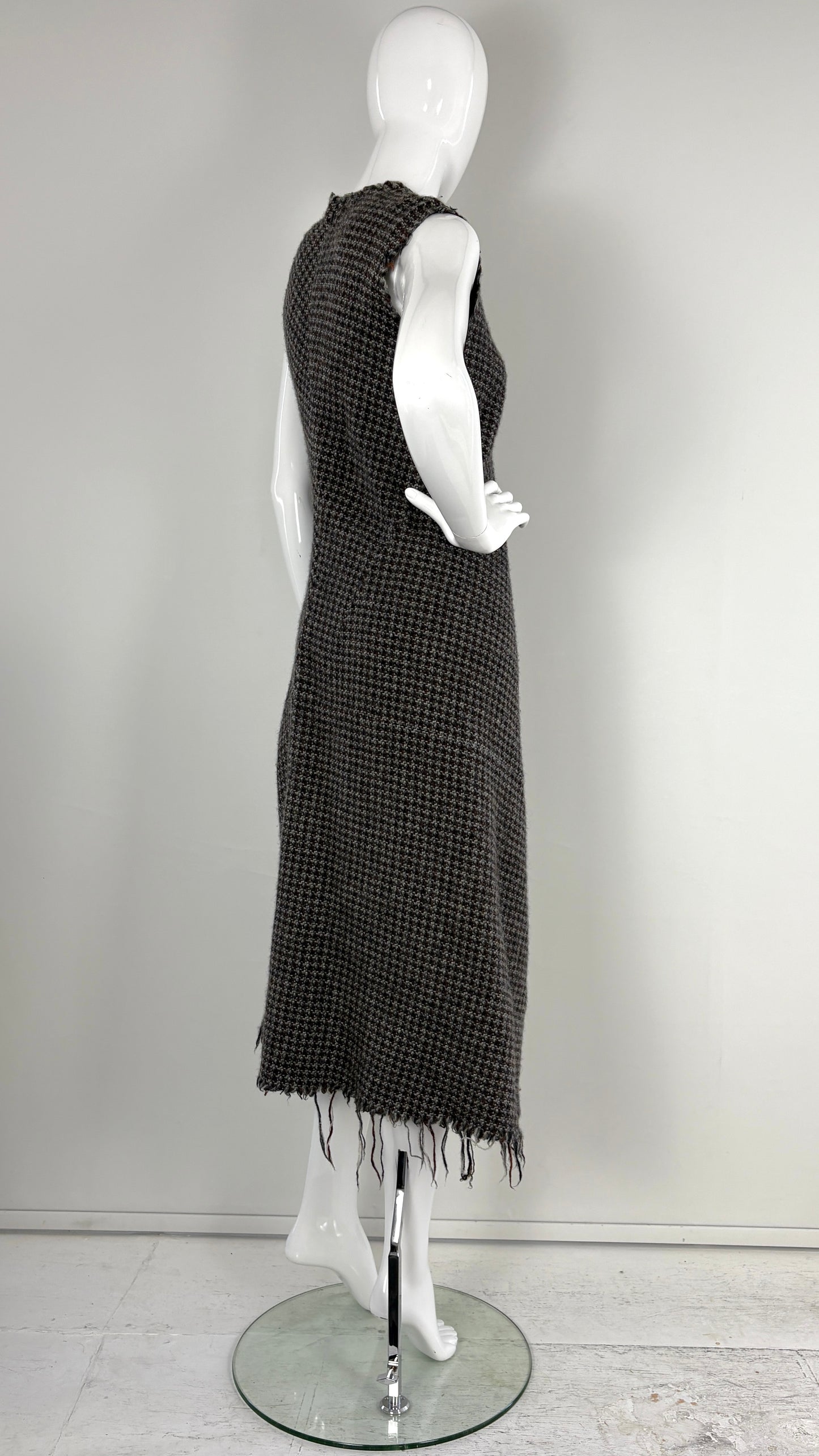 Junya Watanabe A/W 2003 integrated raw edge tweed bow dress