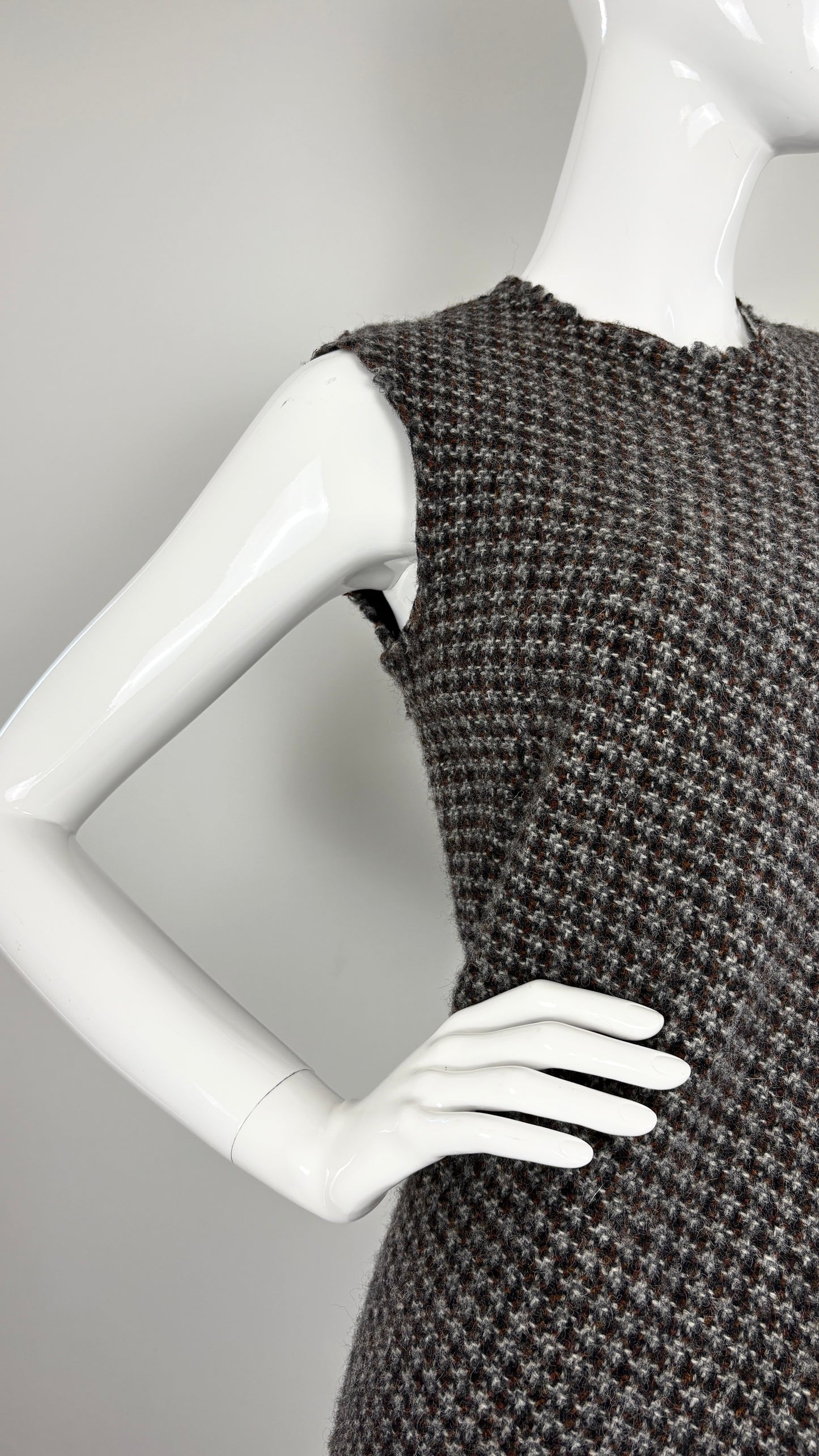 Junya Watanabe A/W 2003 integrated raw edge tweed bow dress