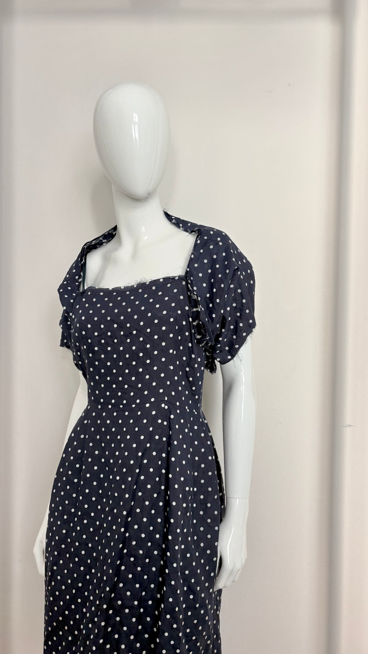 Comme des Garcons 1997 polkadot draped bolero and dress ensemble