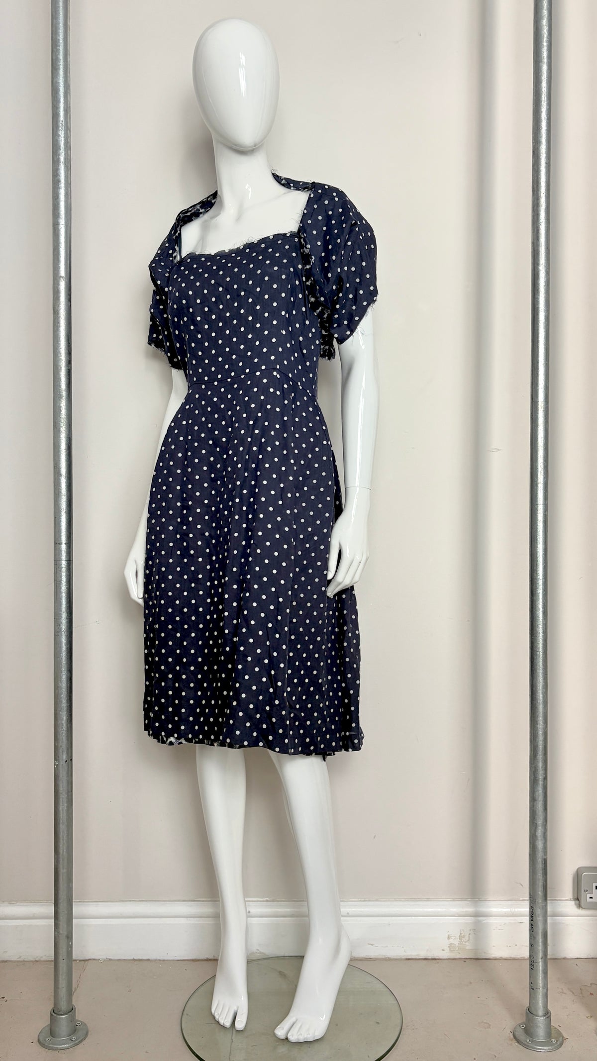 Comme des Garcons 1997 polkadot draped bolero and dress ensemble