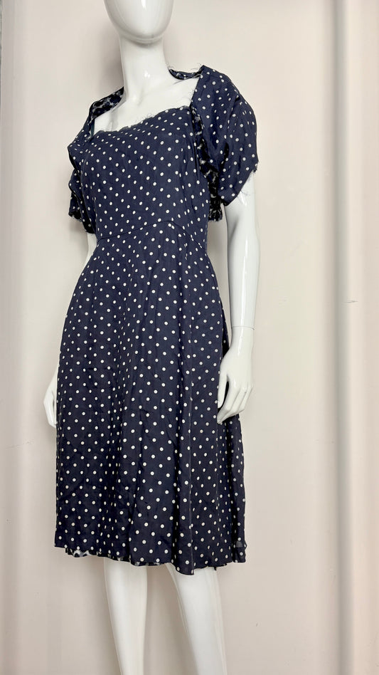 Comme des Garcons 1997 polkadot draped bolero and dress ensemble