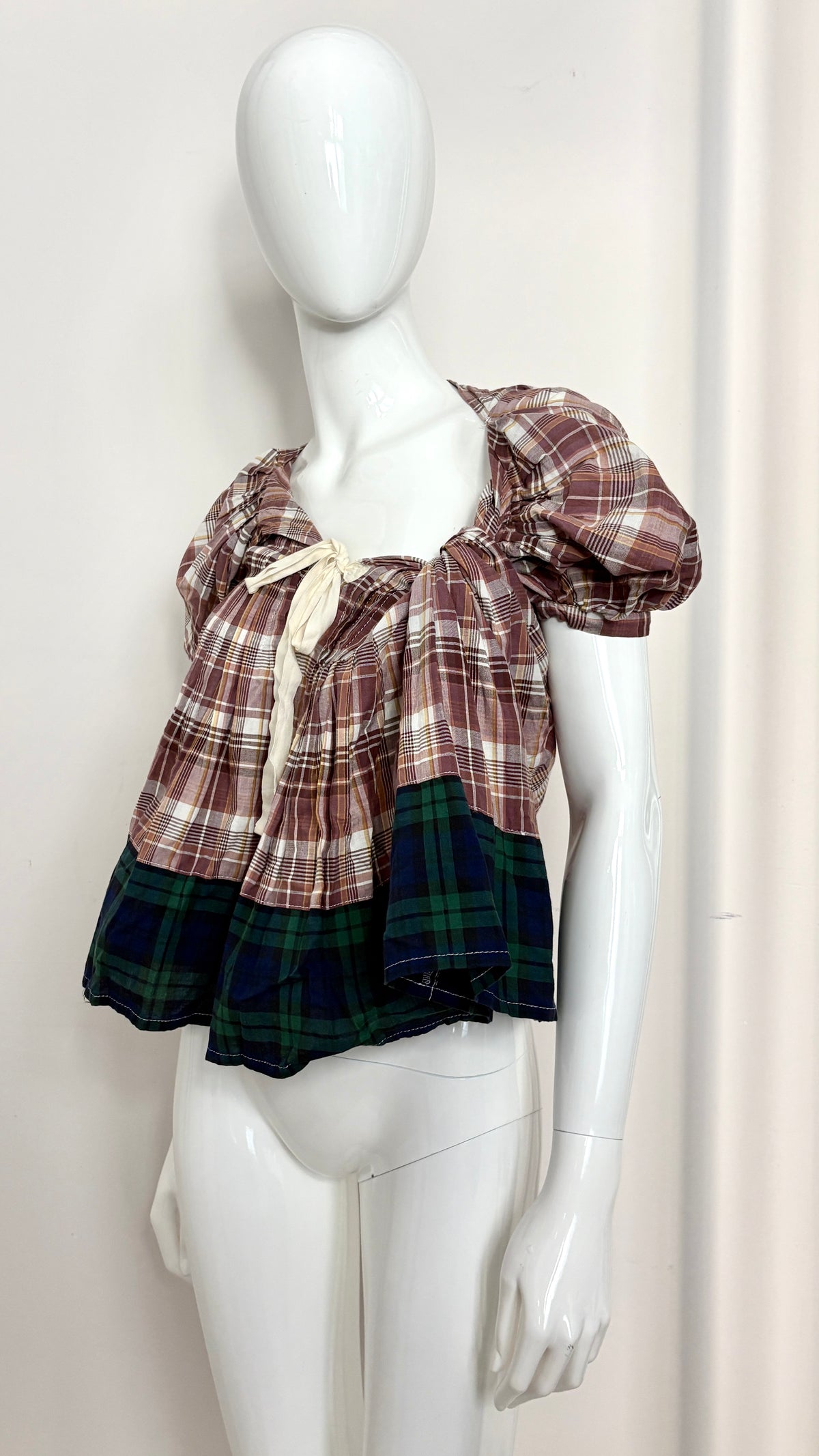 Comme des Garcons tricot 2011 draped plaid blouse