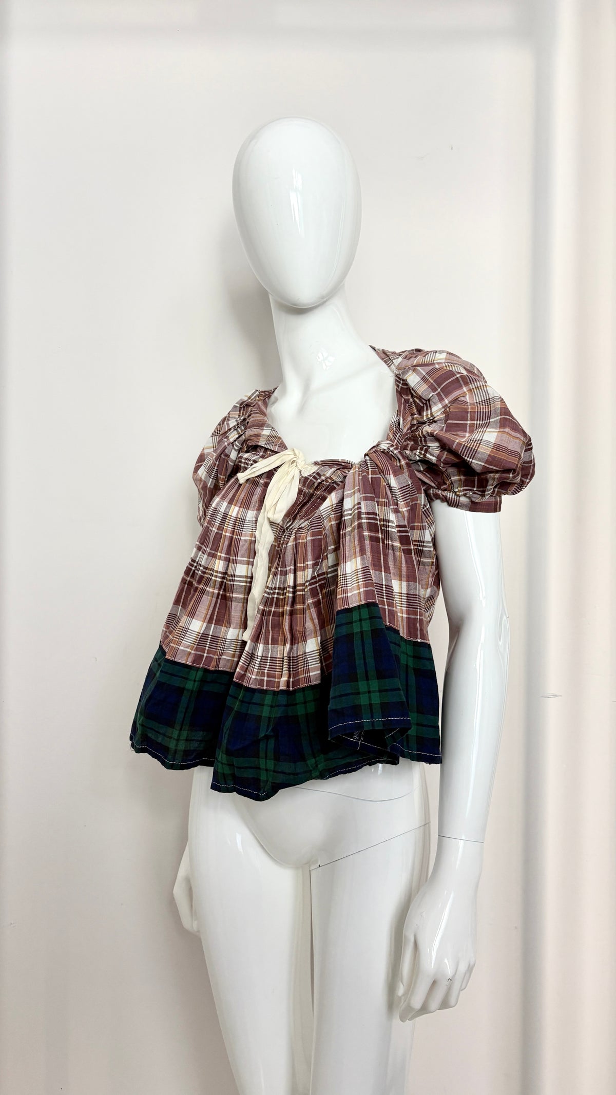 Comme des Garcons tricot 2011 draped plaid blouse
