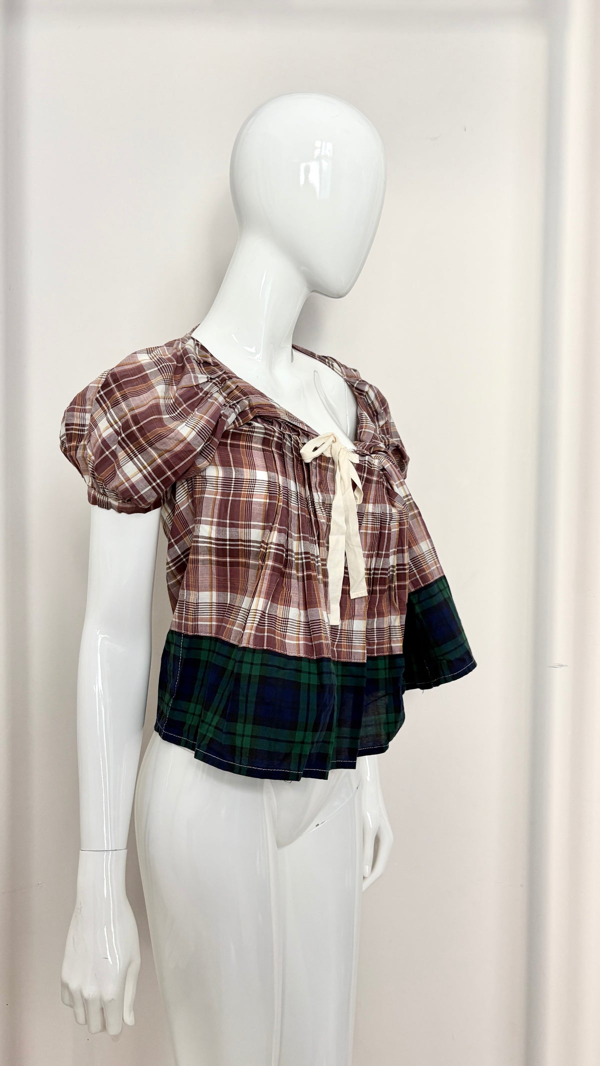Comme des Garcons tricot 2011 draped plaid blouse
