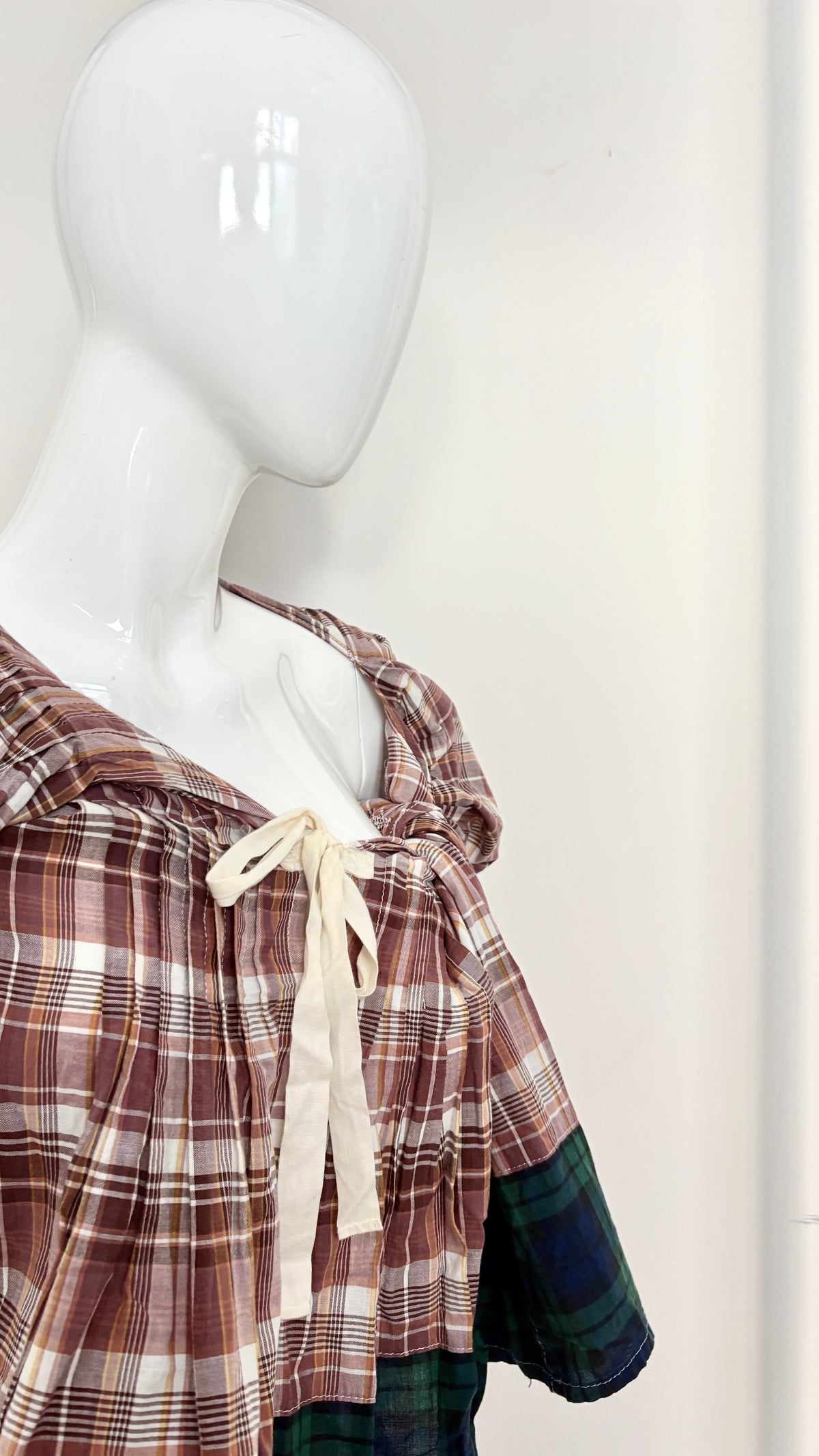 Comme des Garcons tricot 2011 draped plaid blouse