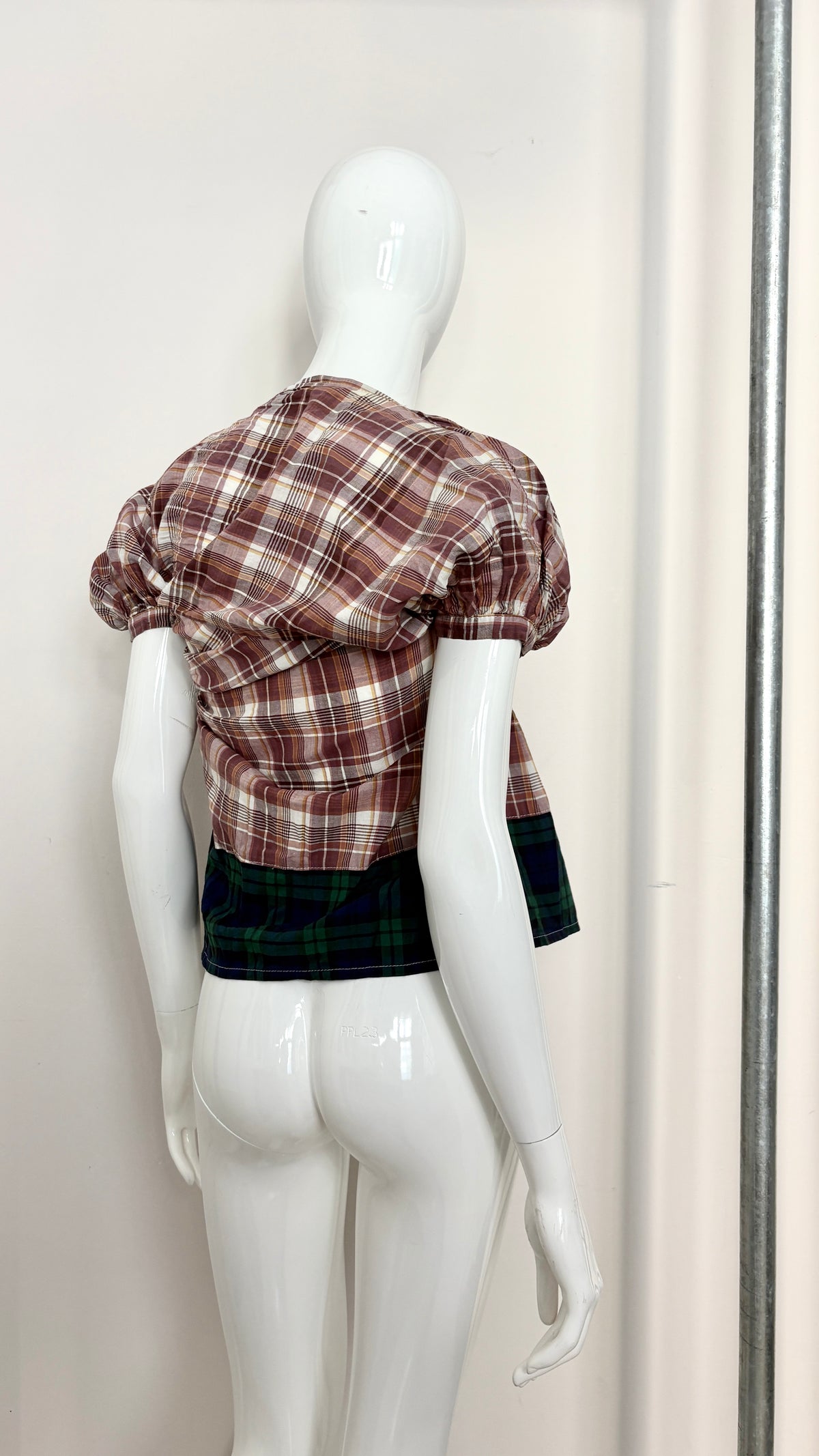 Comme des Garcons tricot 2011 draped plaid blouse