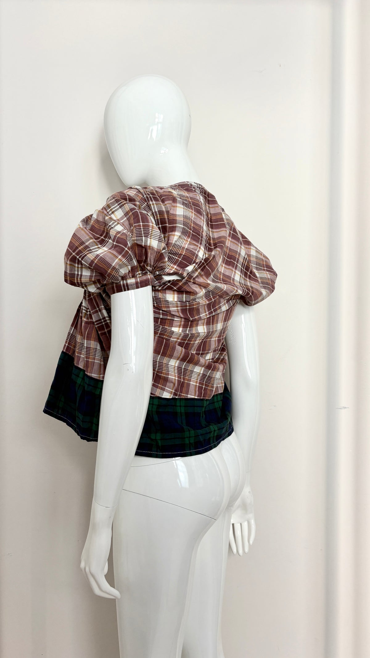 Comme des Garcons tricot 2011 draped plaid blouse