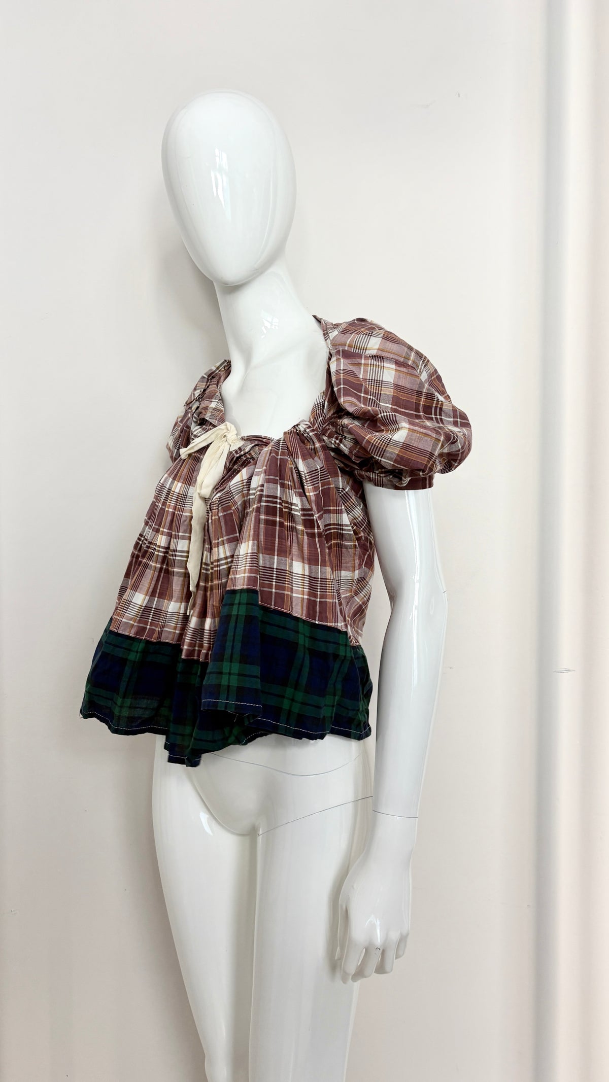 Comme des Garcons tricot 2011 draped plaid blouse