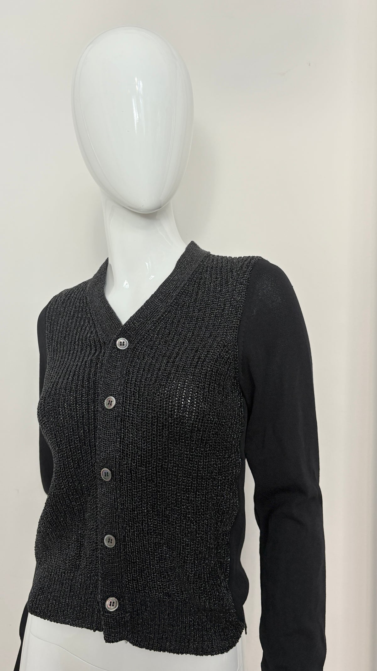 Comme des Garcons 2005 trompe l'oeil cardigan effect jumper