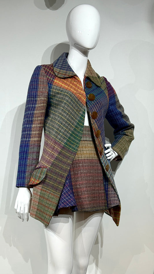 Vivienne Westwood A/W 1994/1995 'On liberty' patchwork tweed ensemble