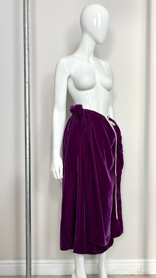 Comme des Garcons 1996 velvet draped skirt
