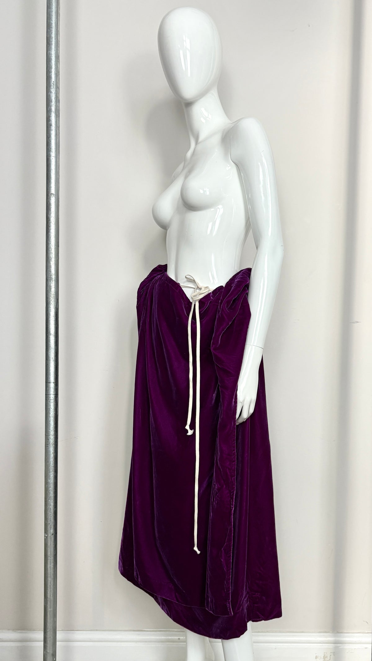 Comme des Garcons 1996 velvet draped skirt