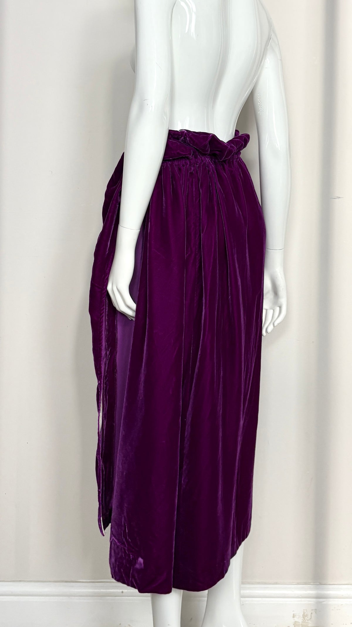 Comme des Garcons 1996 velvet draped skirt