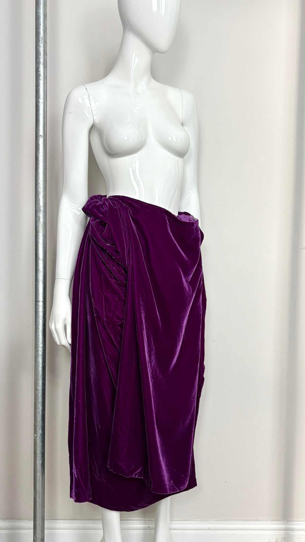 Comme des Garcons 1996 velvet draped skirt
