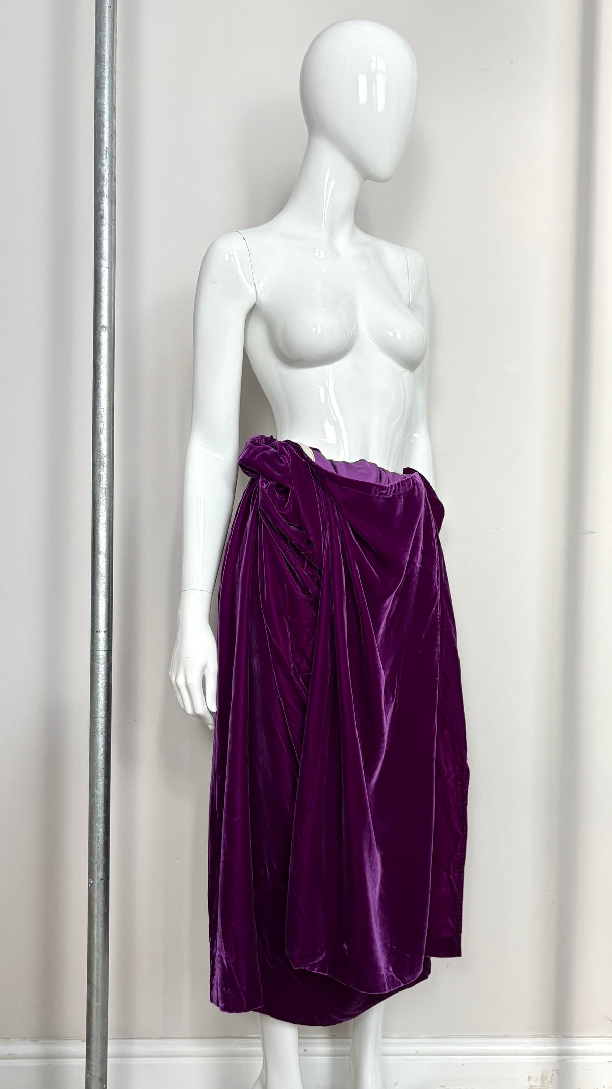 Comme des Garcons 1996 velvet draped skirt