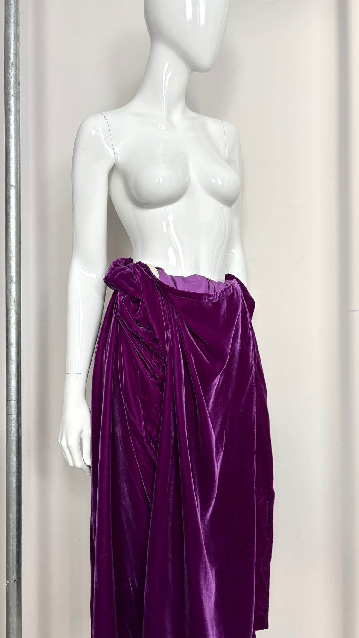 Comme des Garcons 1996 velvet draped skirt