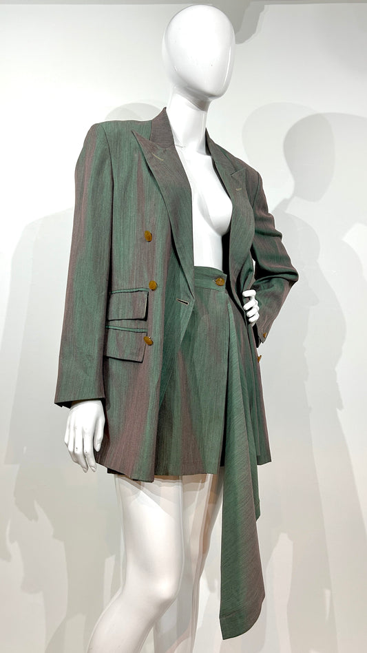 Vivienne Westwood S/S 1993 'Grand hotel' green draped skirt ensemble