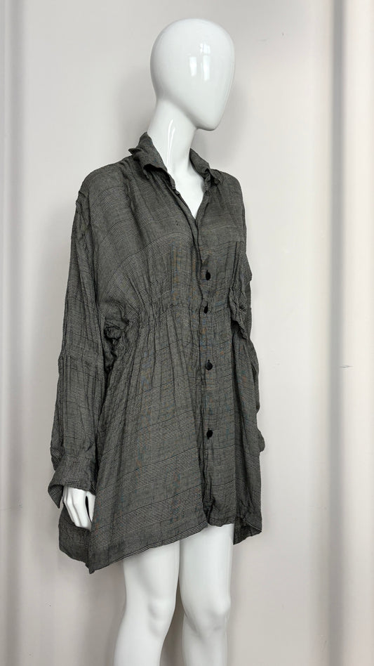 Issey Miyake warped houndstooth check shirt