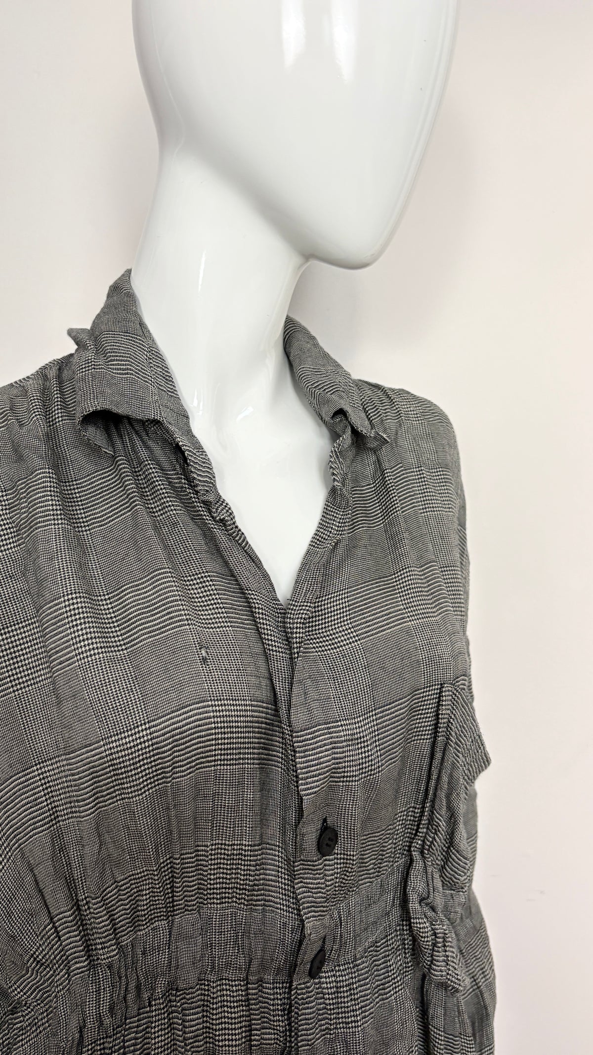 Issey Miyake warped houndstooth check shirt