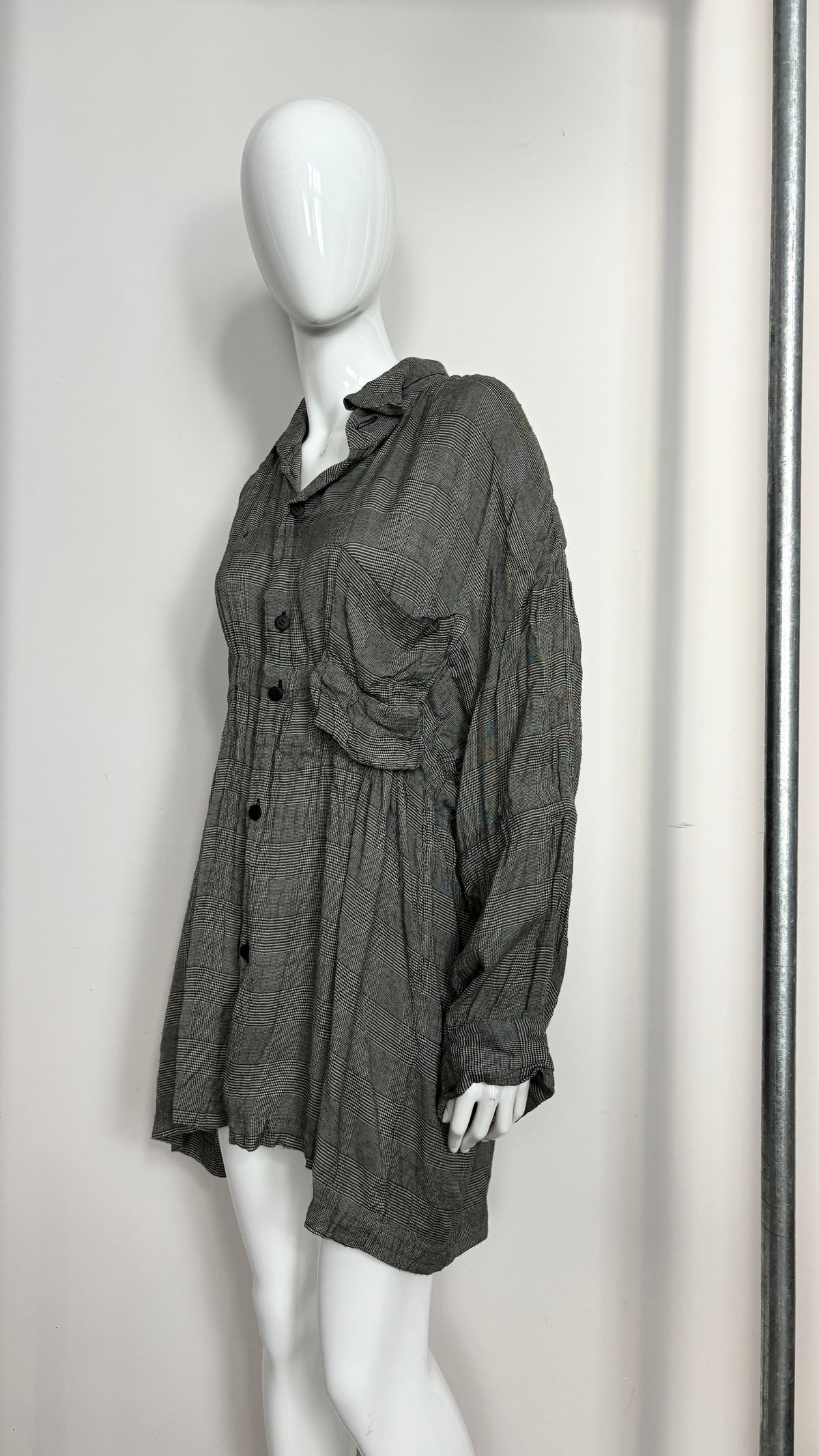 Issey Miyake warped houndstooth check shirt