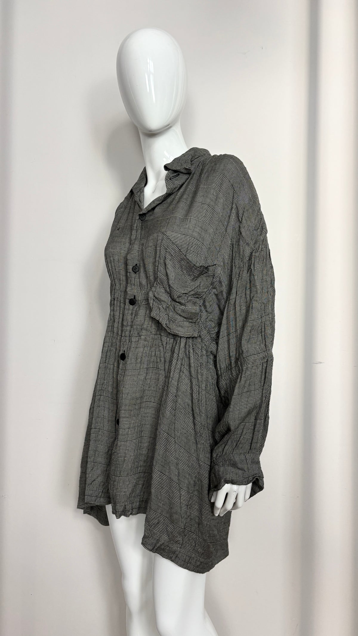 Issey Miyake warped houndstooth check shirt