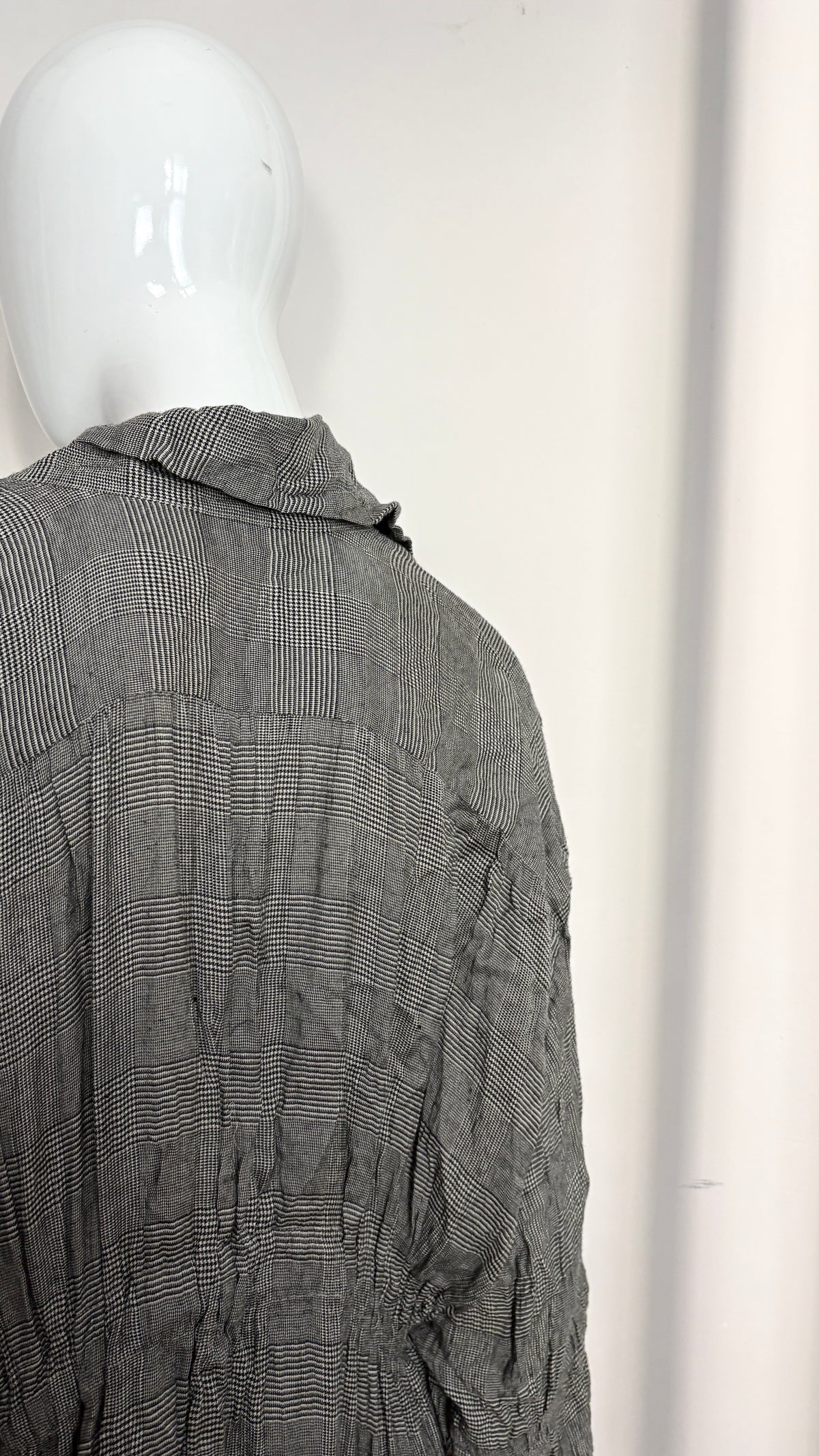 Issey Miyake warped houndstooth check shirt